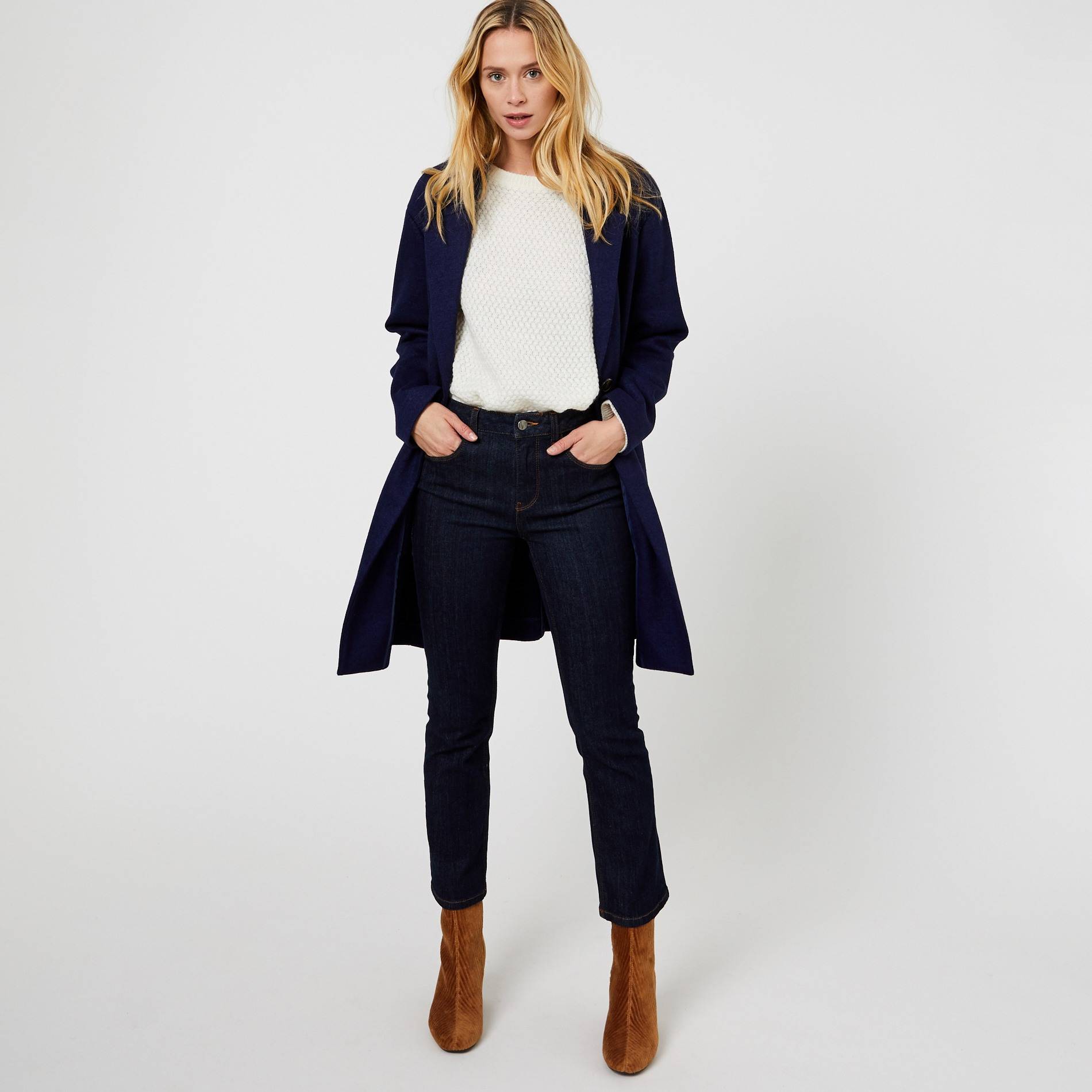 Manteau en maille, Indigo, large image number 0