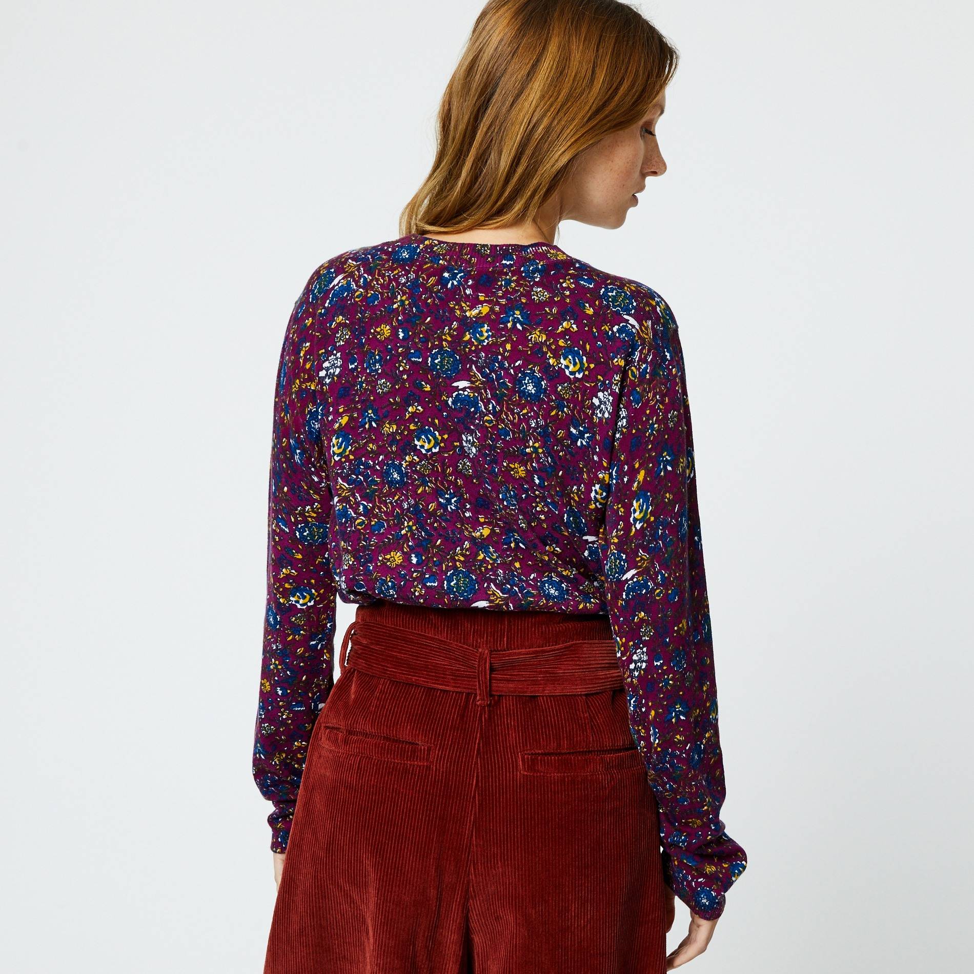 Gilet loose imprimé en coton, Prune, large image number 1