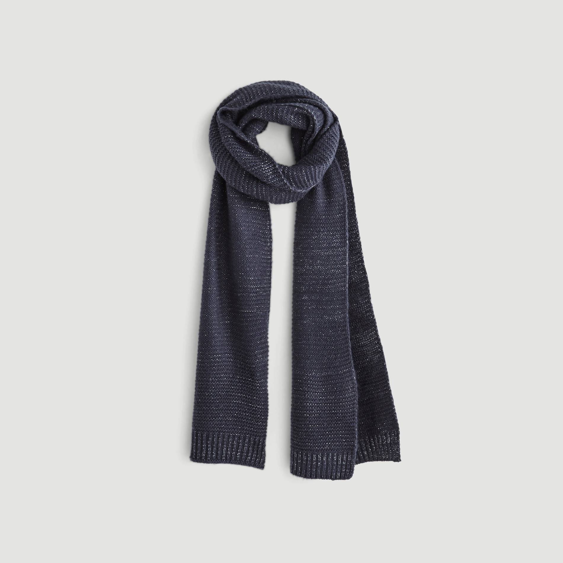 Echarpe tricot unie effet brillant, Indigo, large image number 0