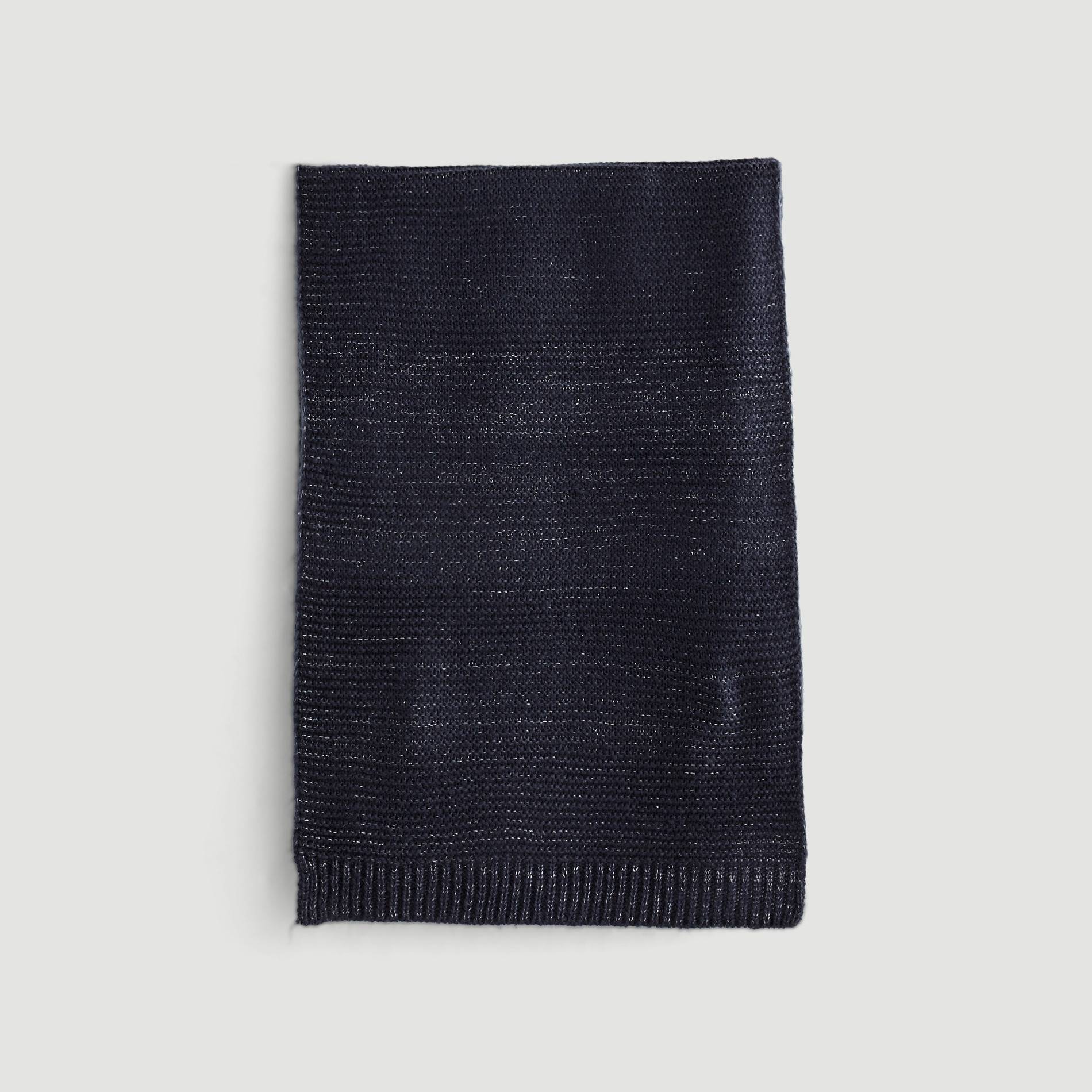 Echarpe tricot unie effet brillant, Indigo, large image number 1