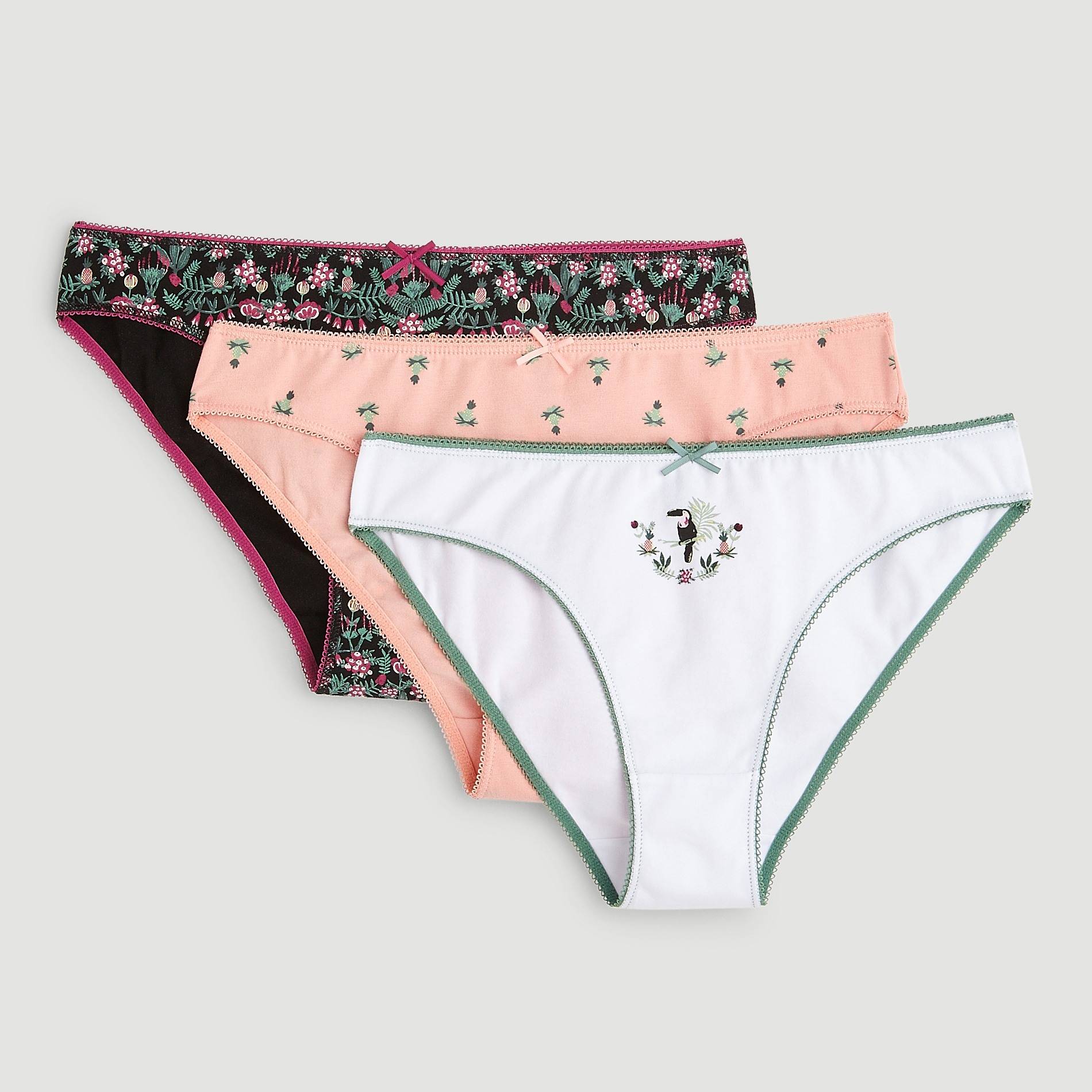 Lot de 3 culottes imprimees, Ecru, large image number 0