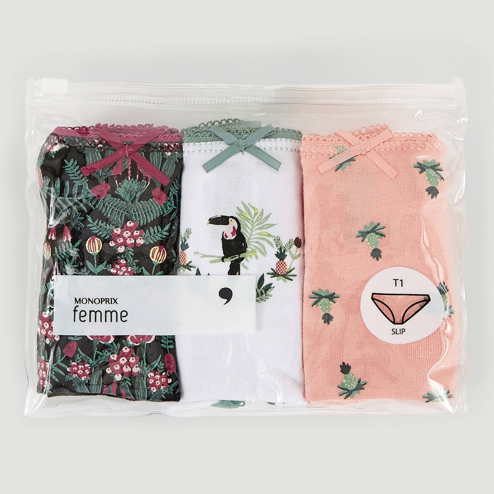 Lot de 3 culottes imprimees, Ecru, large image number 2