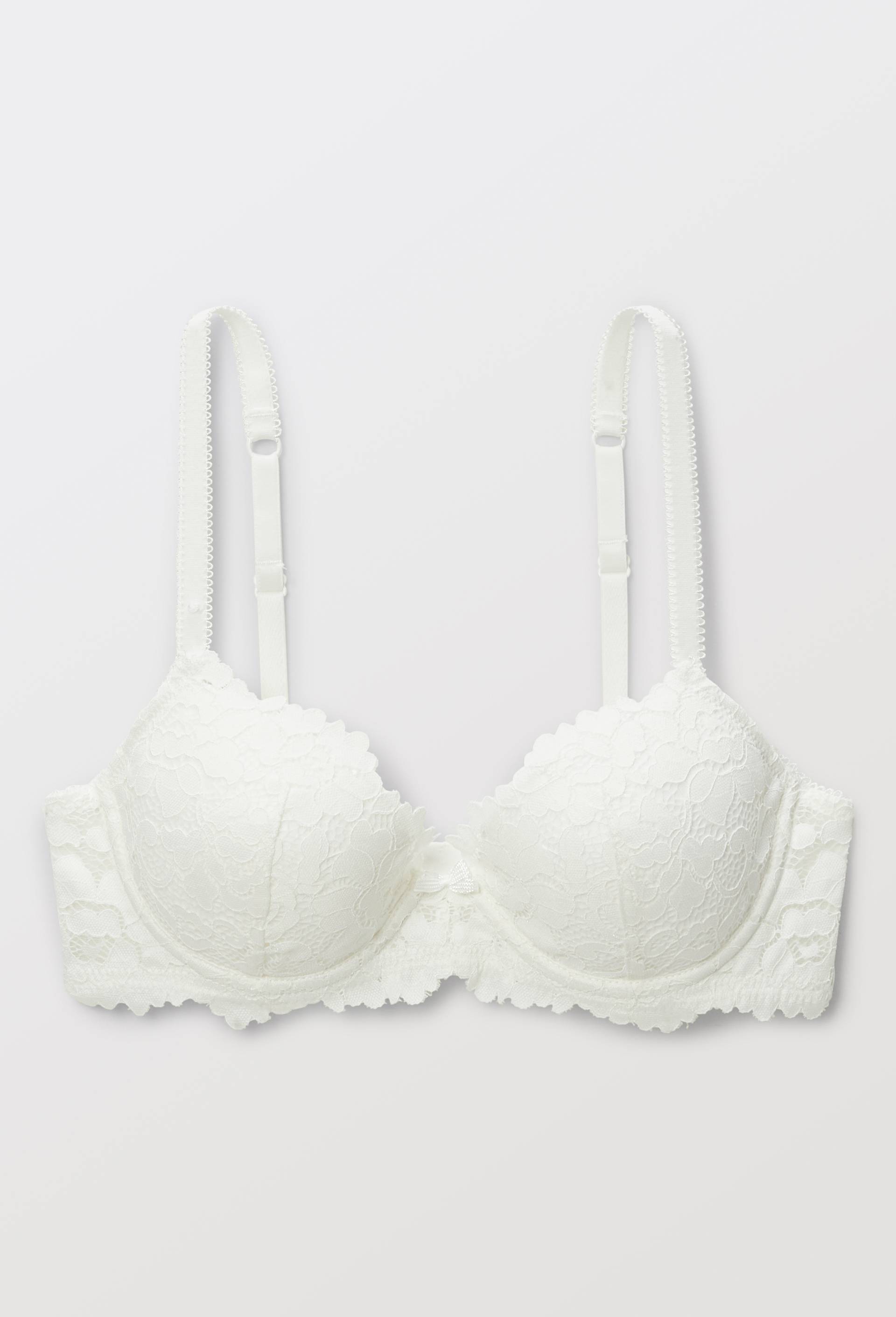 Soutien-gorge corbeille paddé CAMILLE en dentelle, Ecru, large image number 2.0