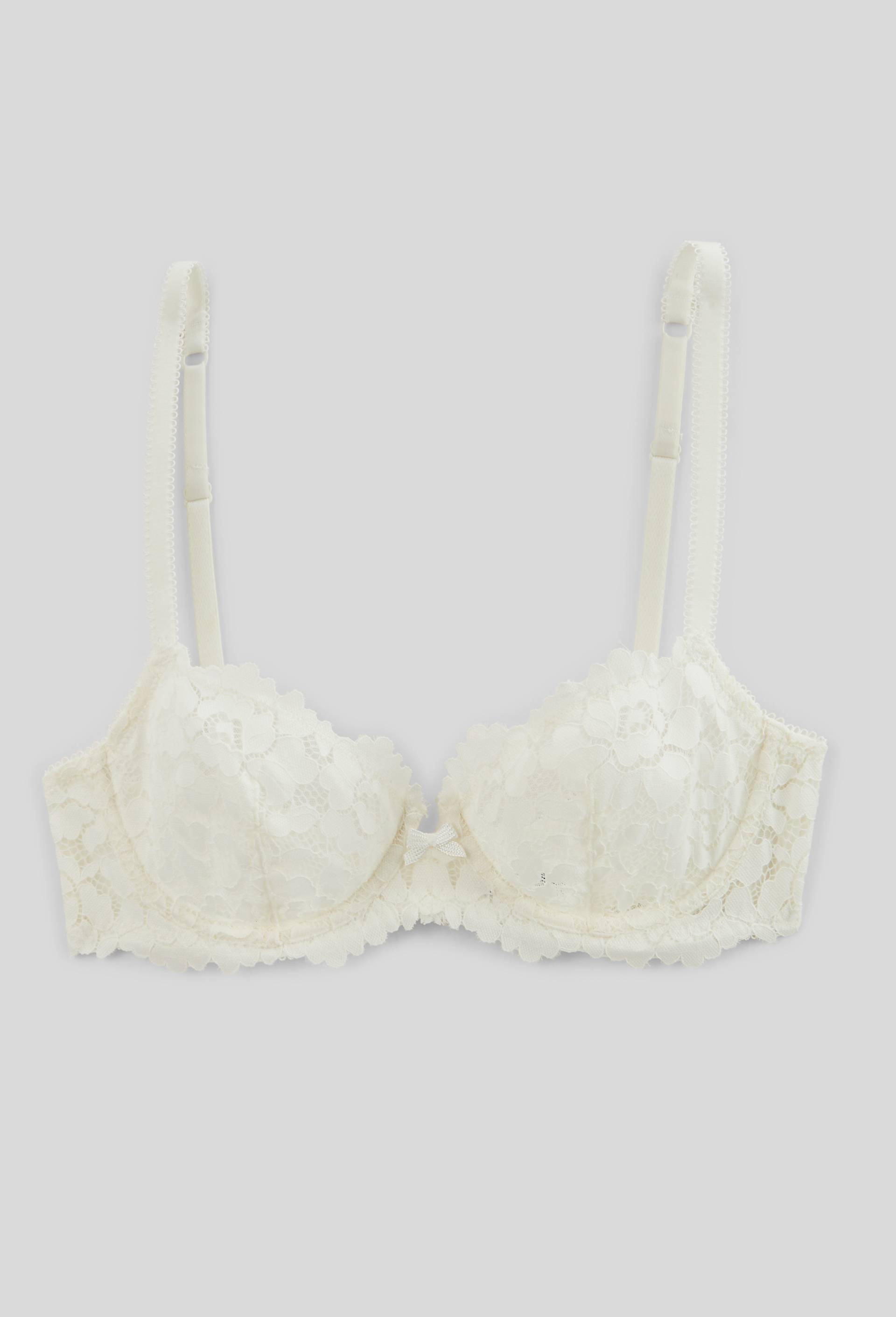 Soutien-gorge corbeille balconnet CAMILLE en dentelle, Ecru, large image number 2