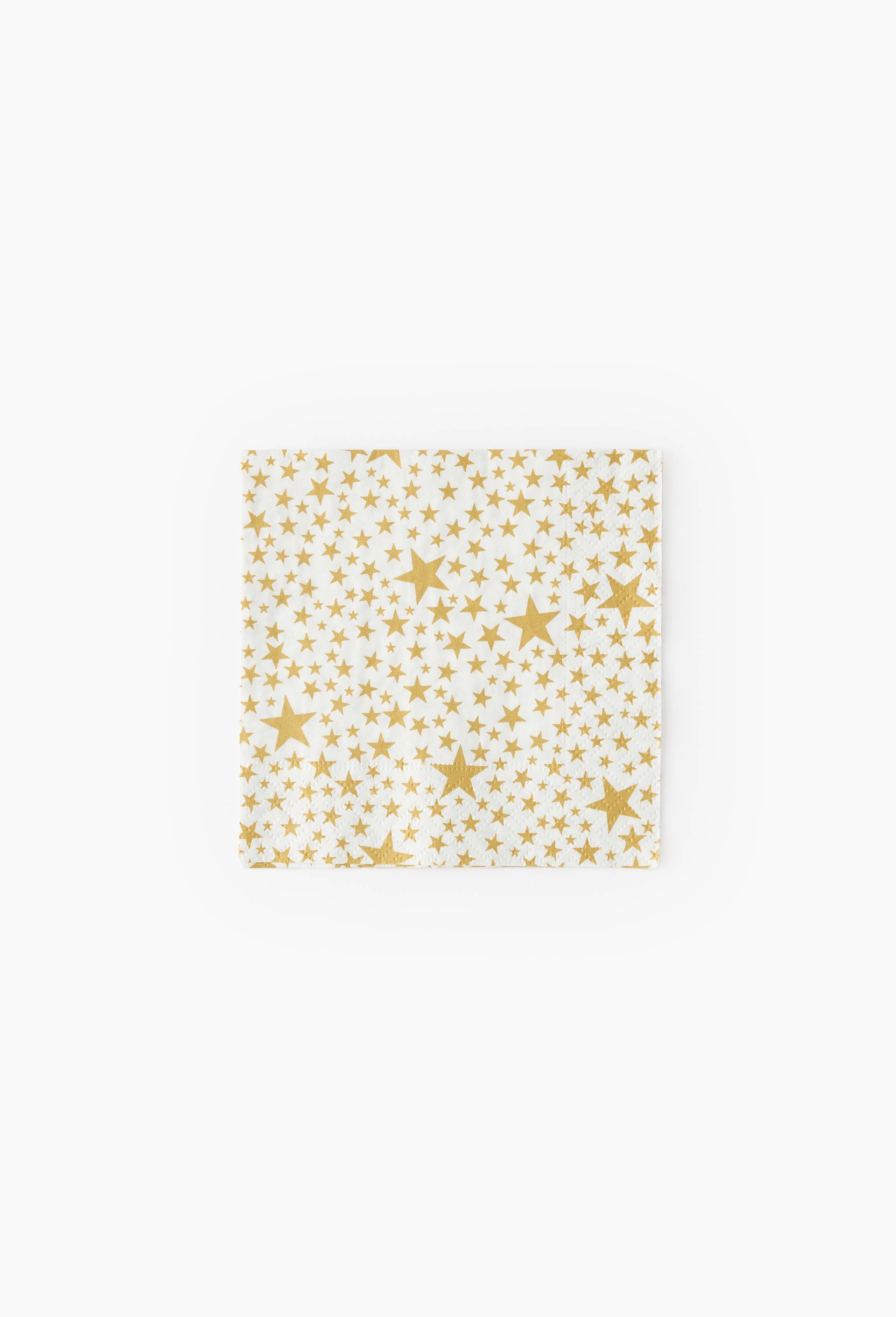 20 serviettes 25x25 &eacute;toiles all over, Blanc, large image number 0