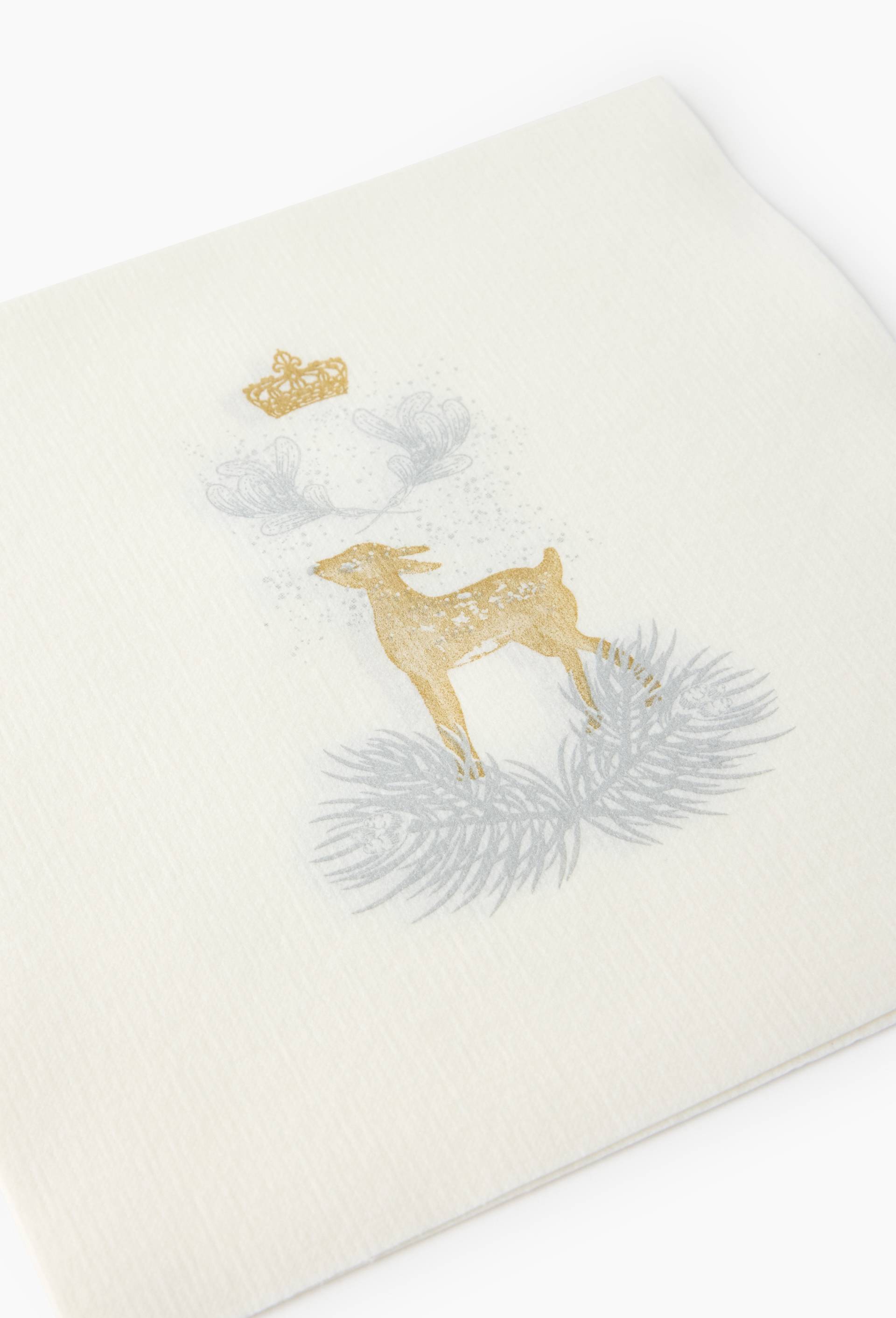 20 serviettes 40x40 daim couronne, Argent, large image number 1