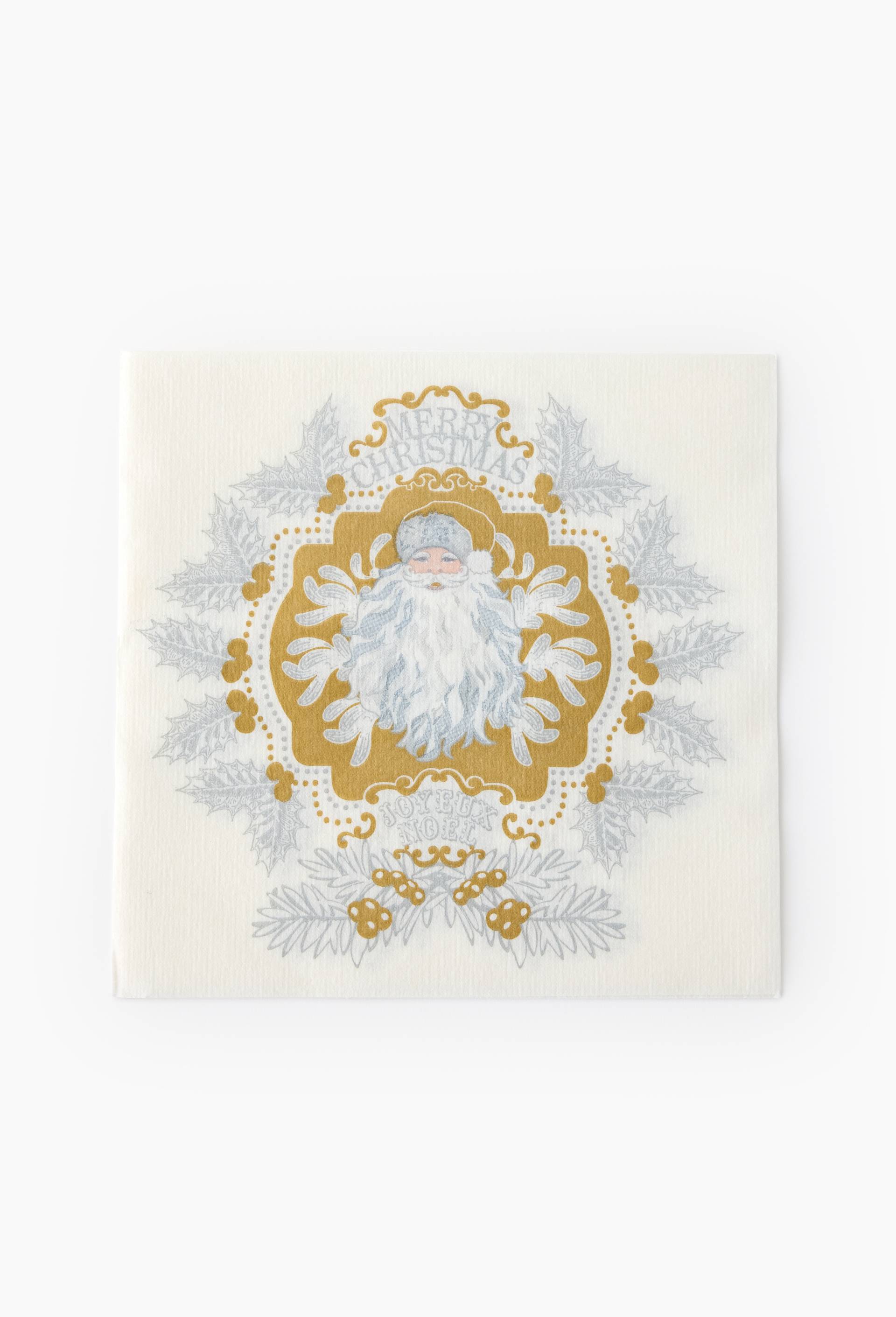 20 serviettes 40x40 p&egrave;re no&euml;l, Jaune, large image number 0