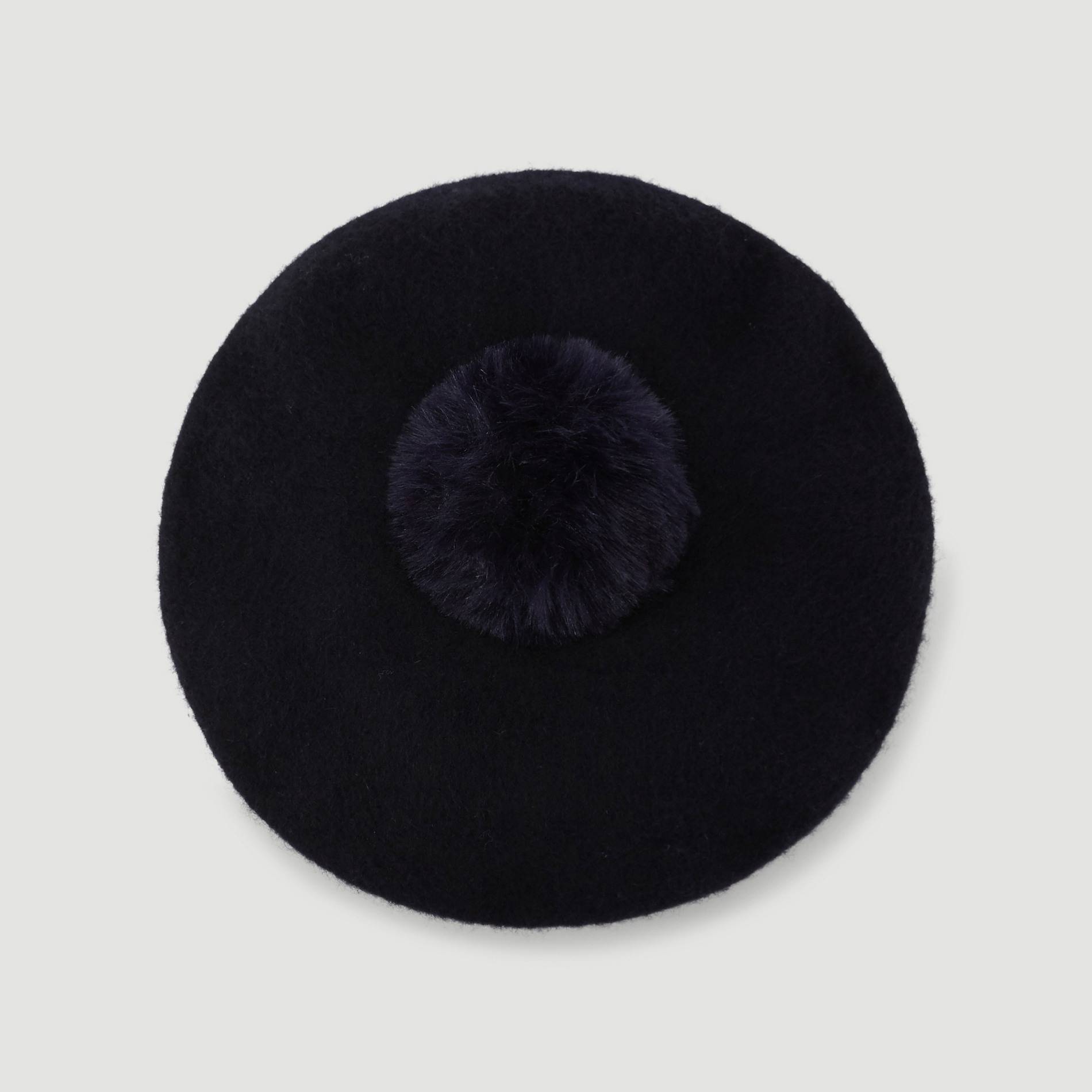 Béret en laine à pompon, Indigo, large image number 0