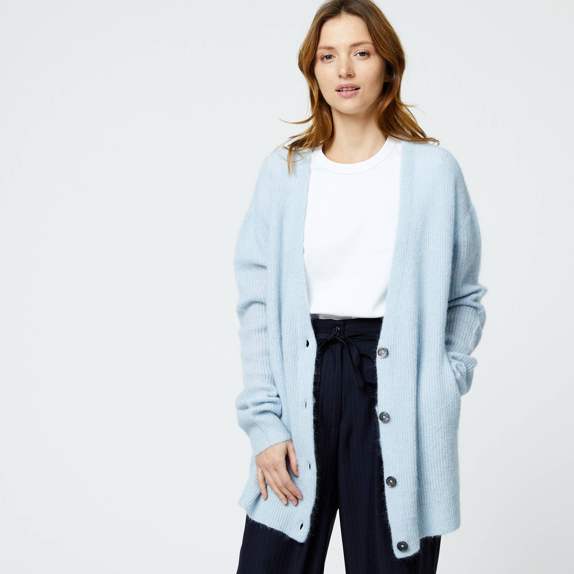 Grand gilet contenant du mohair, Indigo, large image number 0.0