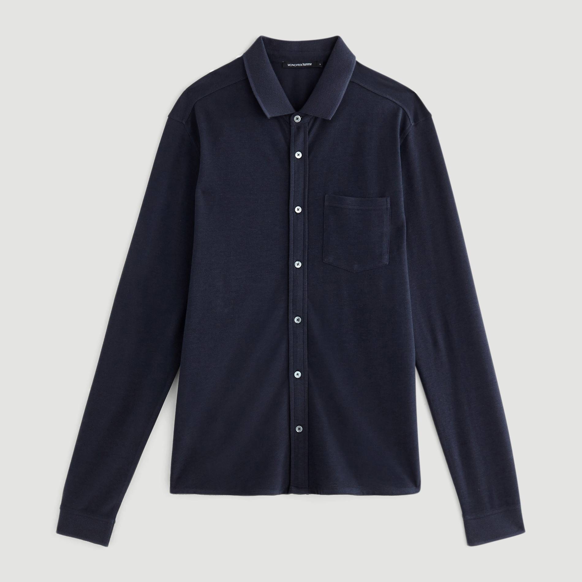 Chemise jersey, Bleu marine, large image number 2