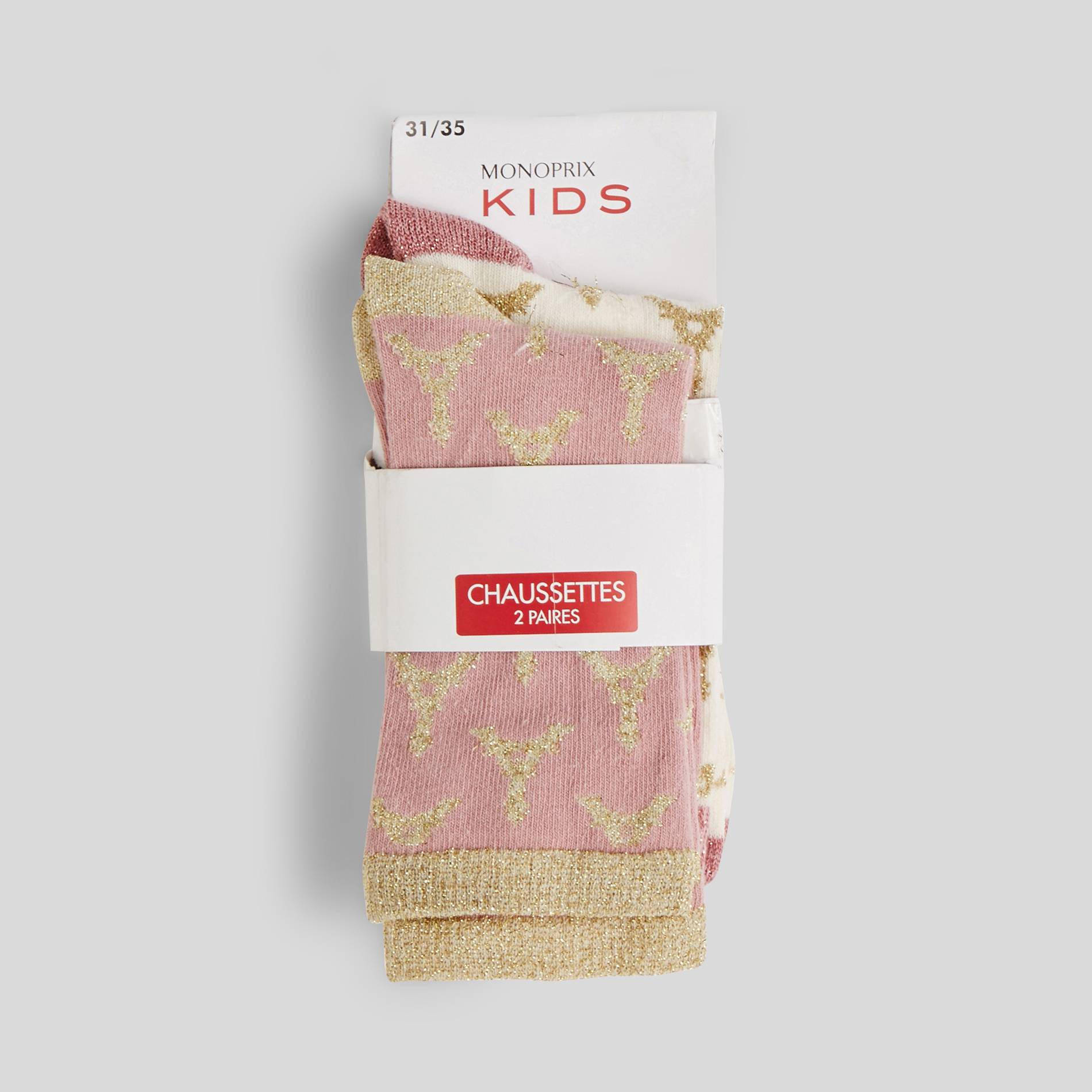 Lot de 2 paires de chaussettes, Ecru, large image number 0