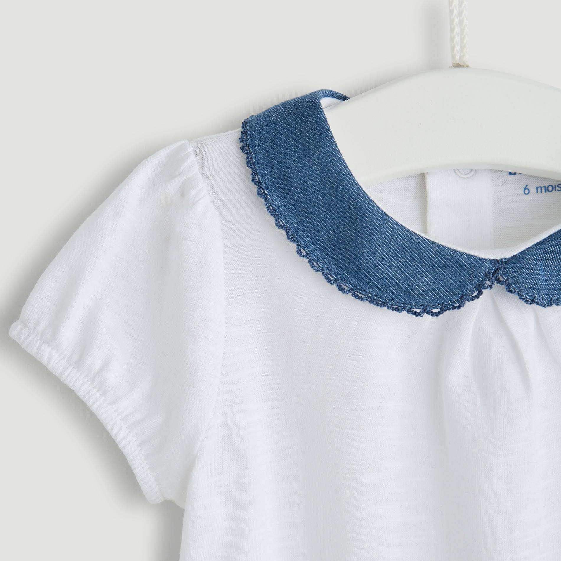 Blouse manches courtes à col, Blanc, large image number 2