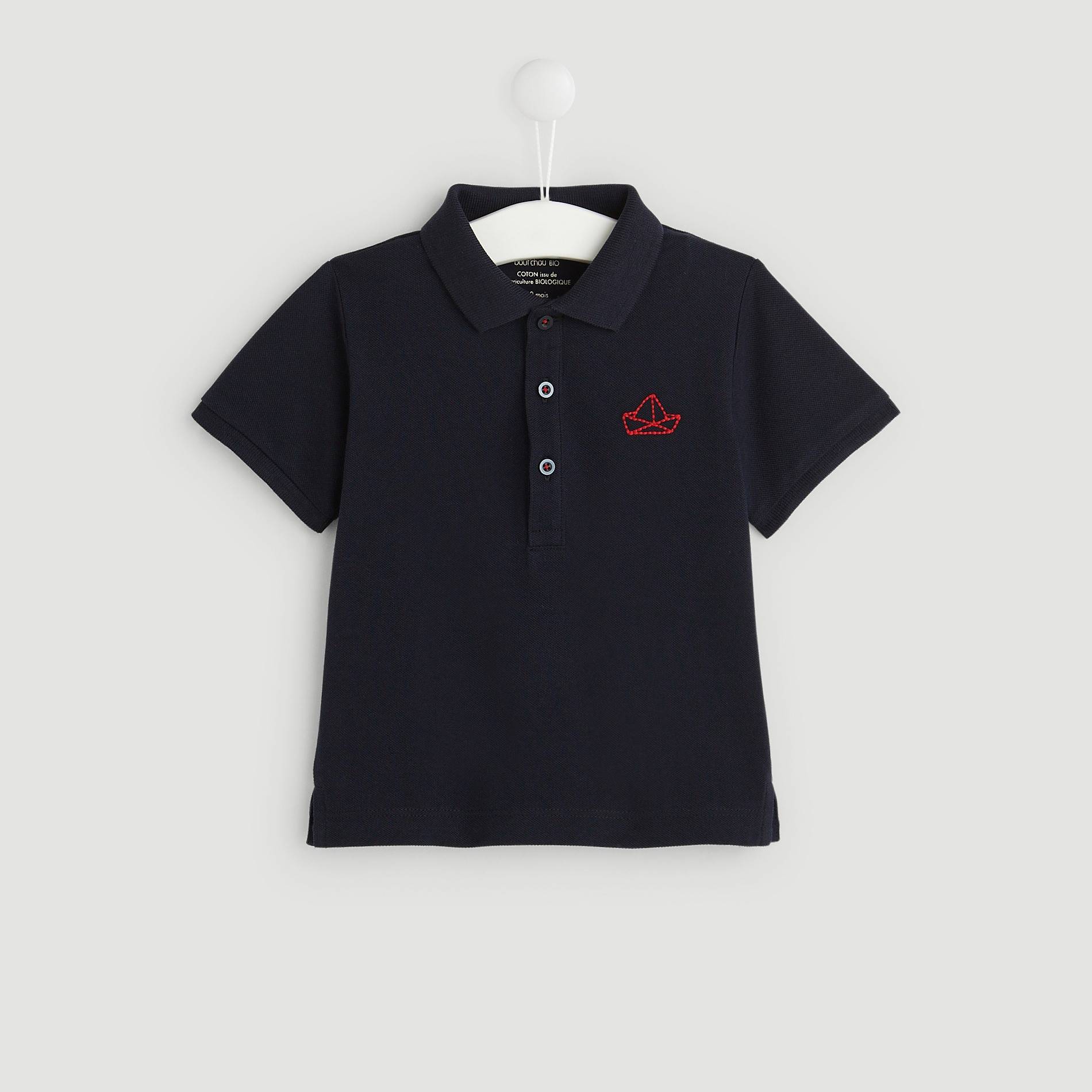 Polo en coton BIO, Bleu marine, large image number 0
