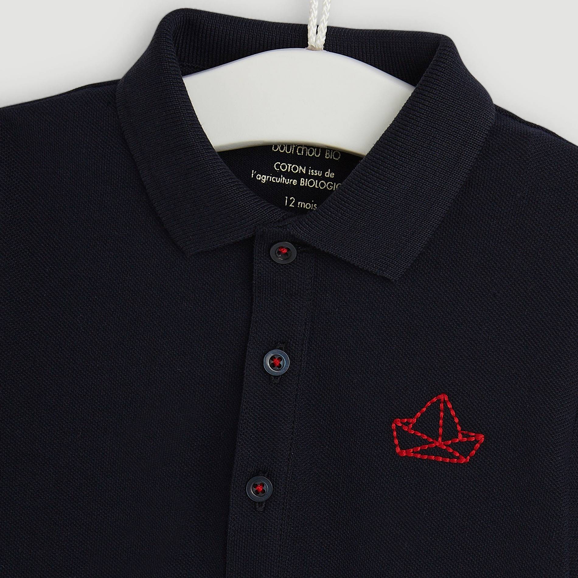 Polo en coton BIO, Bleu marine, large image number 2