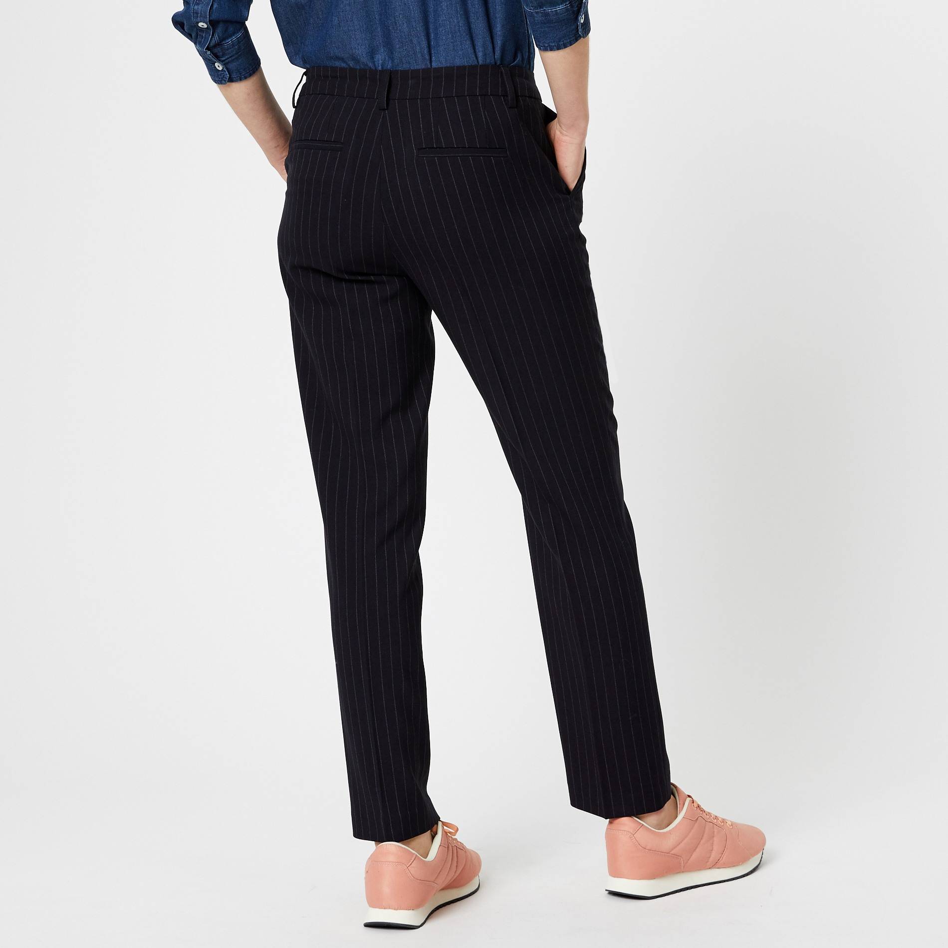 Pantalon plis cassés, Bleu marine, large image number 1