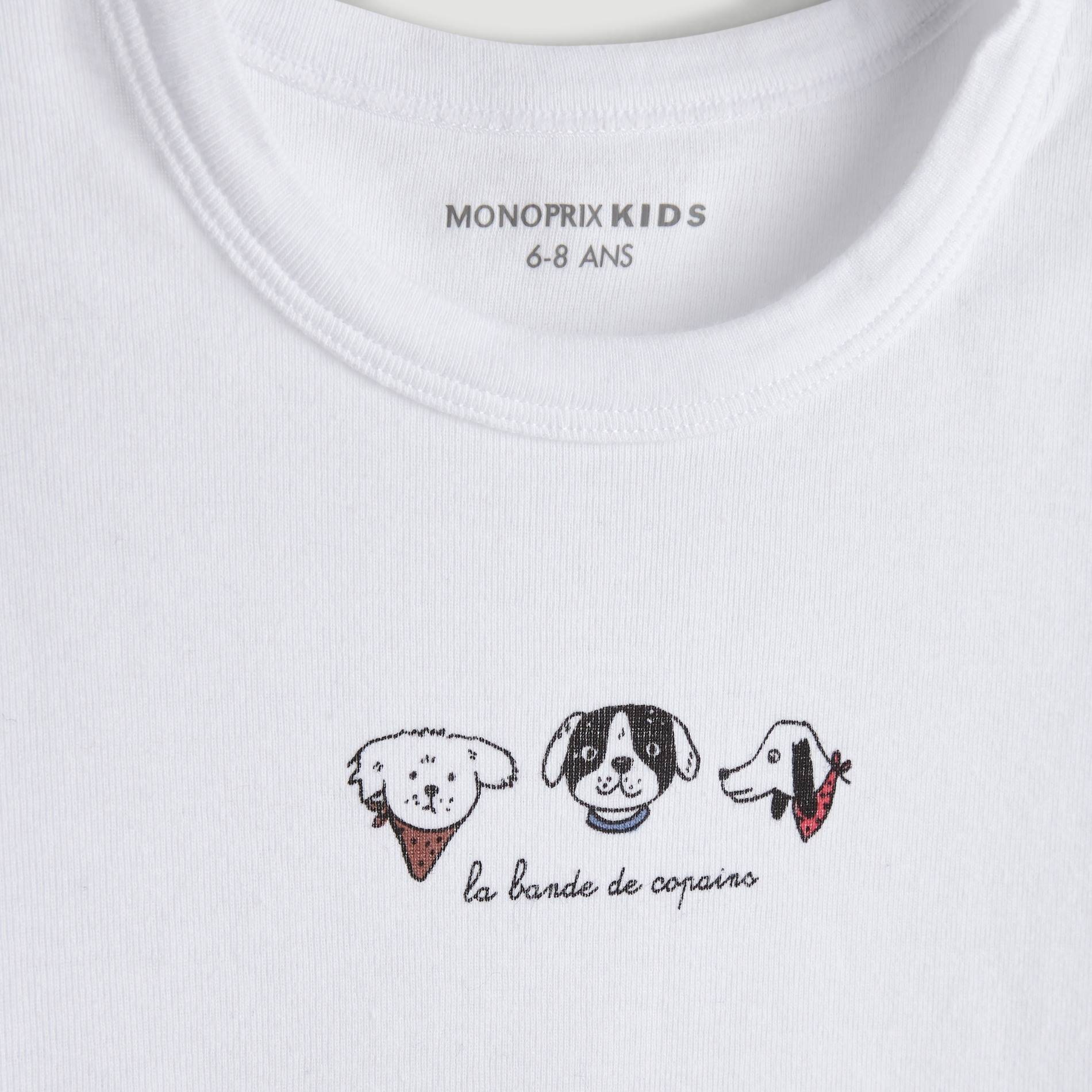 T-shirt manches courtes imprimé, Blanc, large image number 2.0