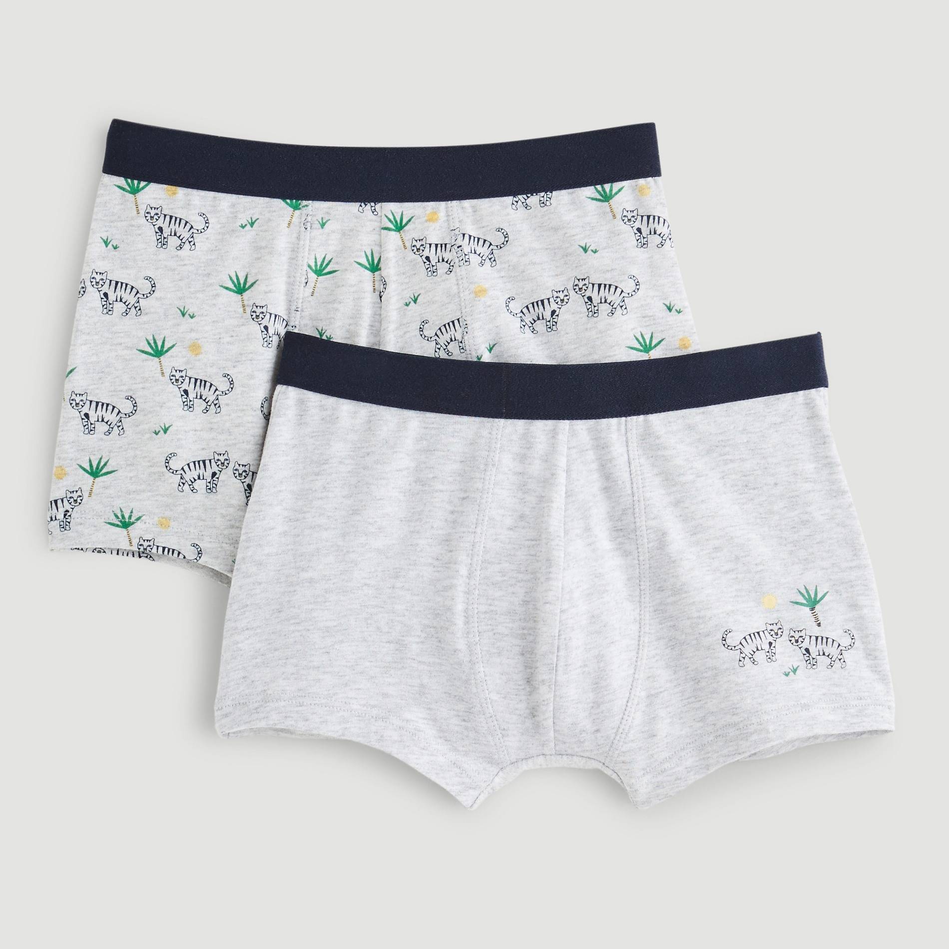 Lot de 2 boxers imprimés, Gris moyen, large image number 0