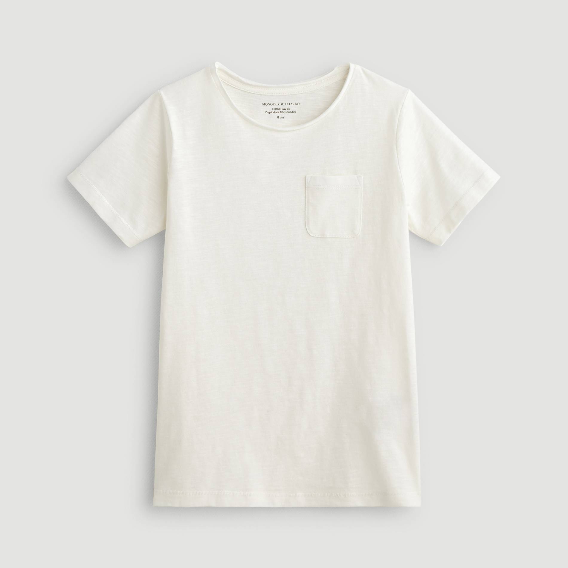T-shirt manches courtes en coton BIO, Ecru, large image number 0