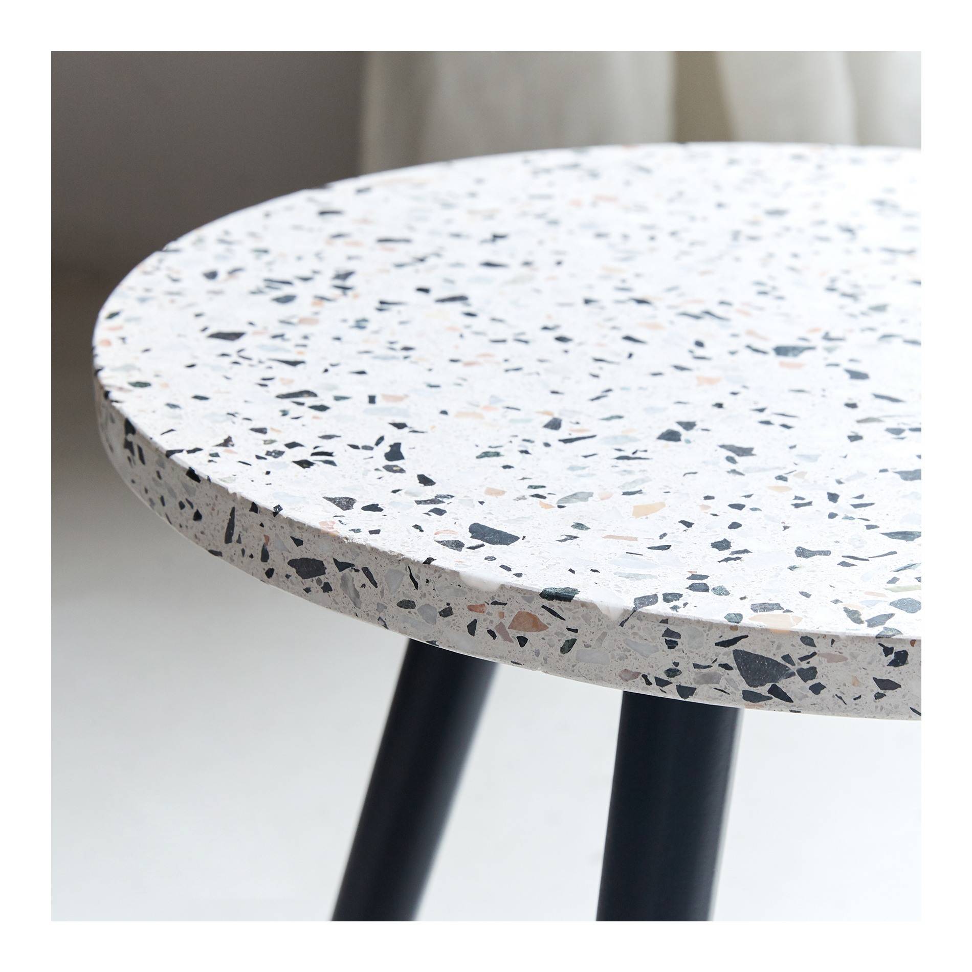 Table en terrazzo noire, Blanc, large image number 0