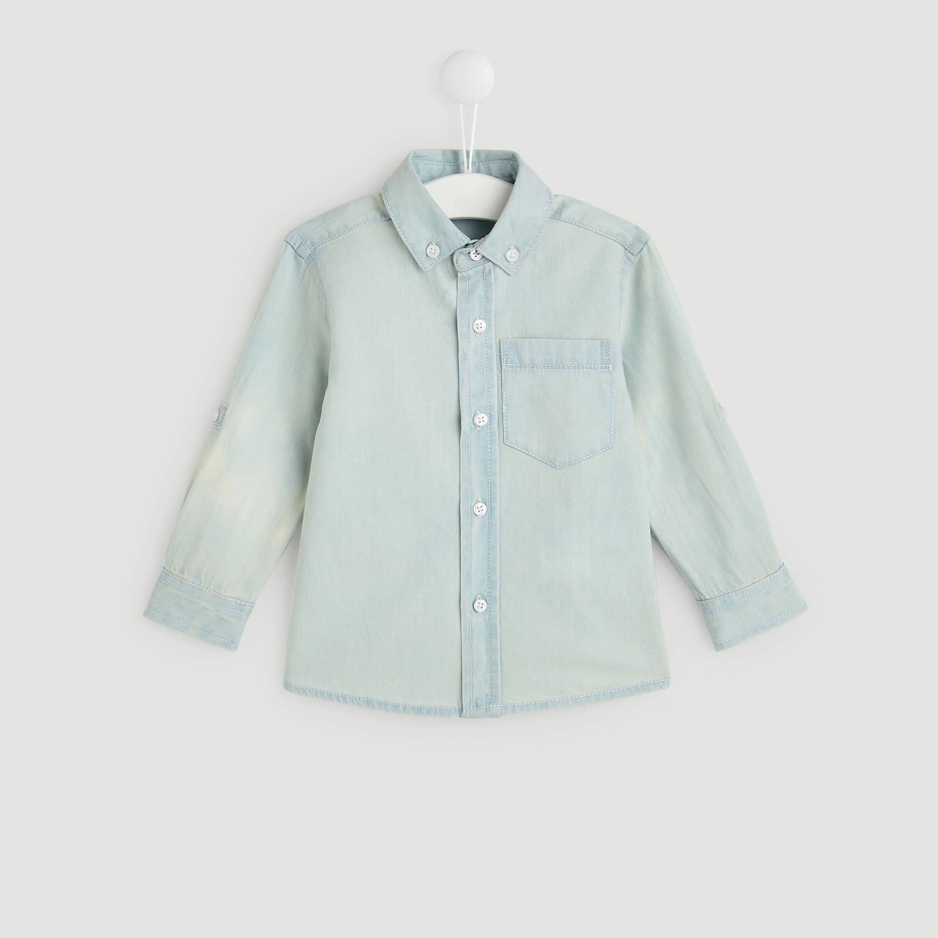 Chemise chambray, Indigo, large image number 0