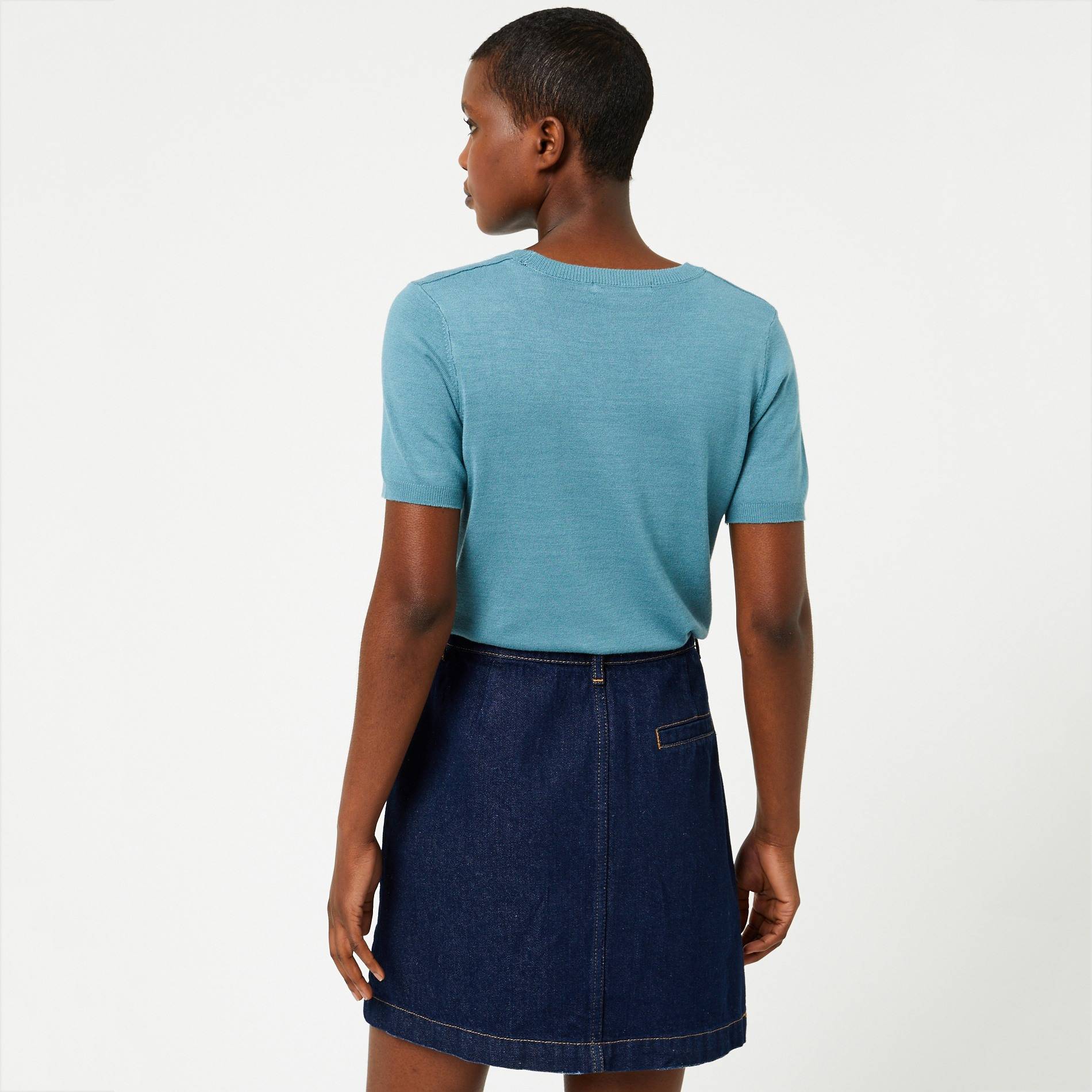 Pull manches courtes, Bleu gris, large image number 1