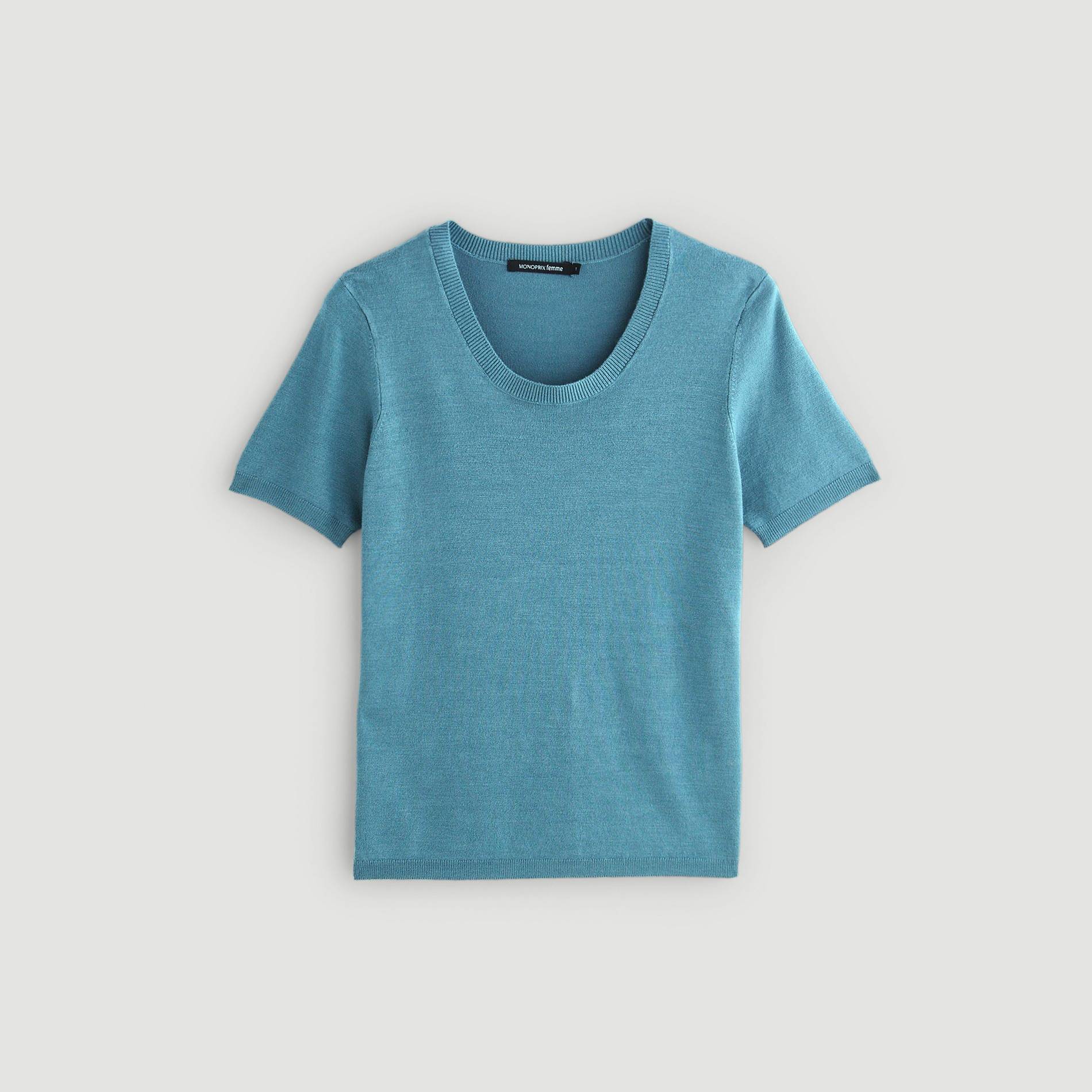 Pull manches courtes, Bleu gris, large image number 2