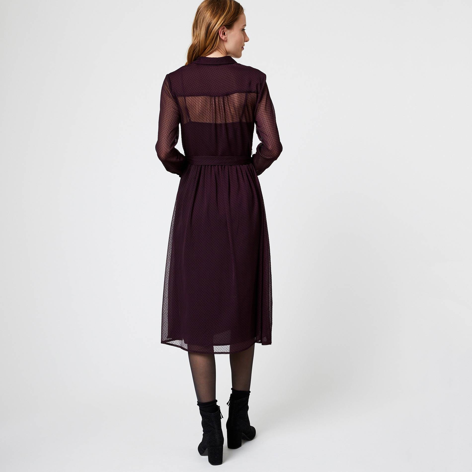 Robe large imprimée pois, Chocolat, large image number 1.0