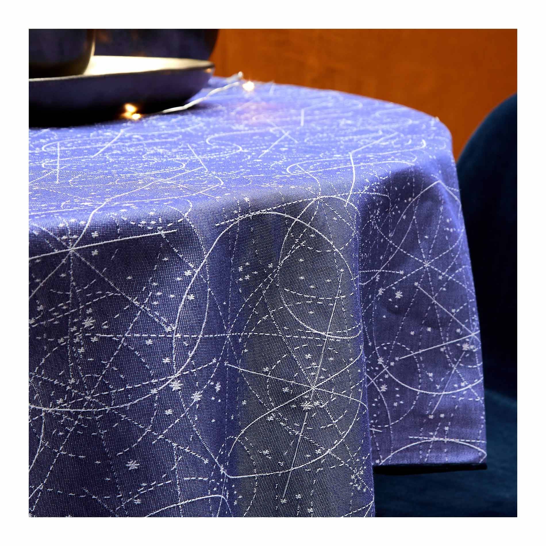 Nappe jacquard astre, Bleu vif, large image number 0