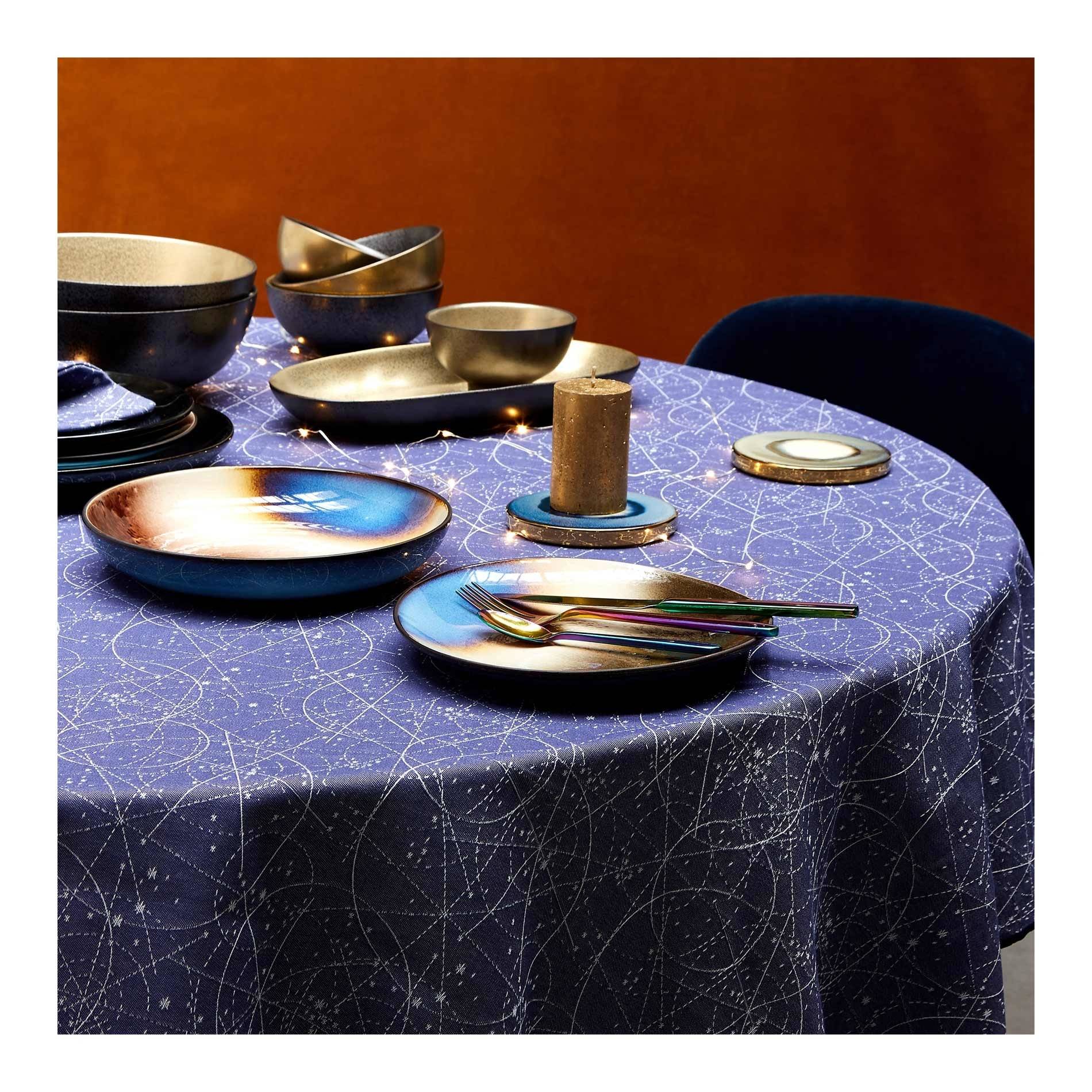 Nappe jacquard astre, Bleu vif, large image number 2