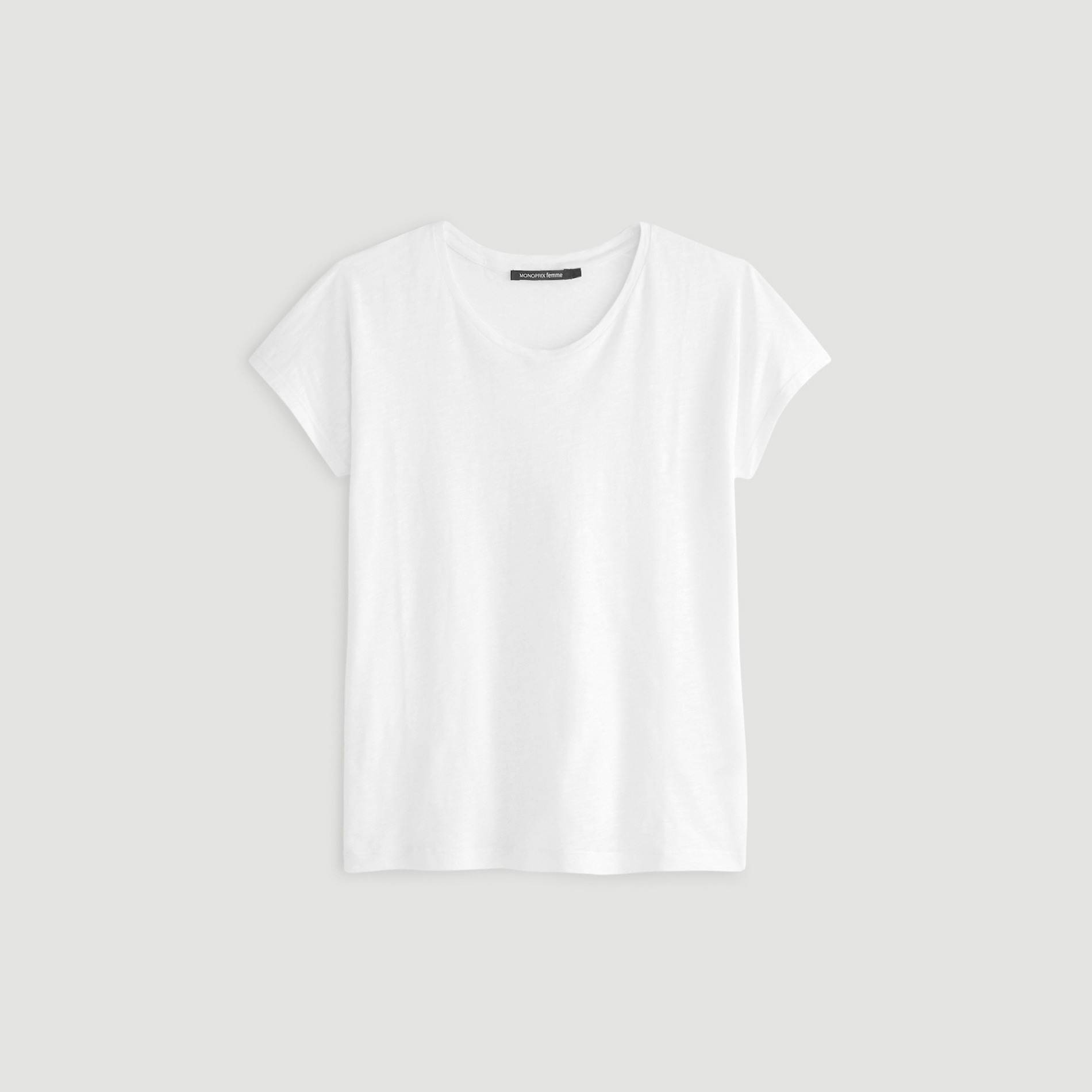 T-shirt en coton flammé, Blanc, large image number 2