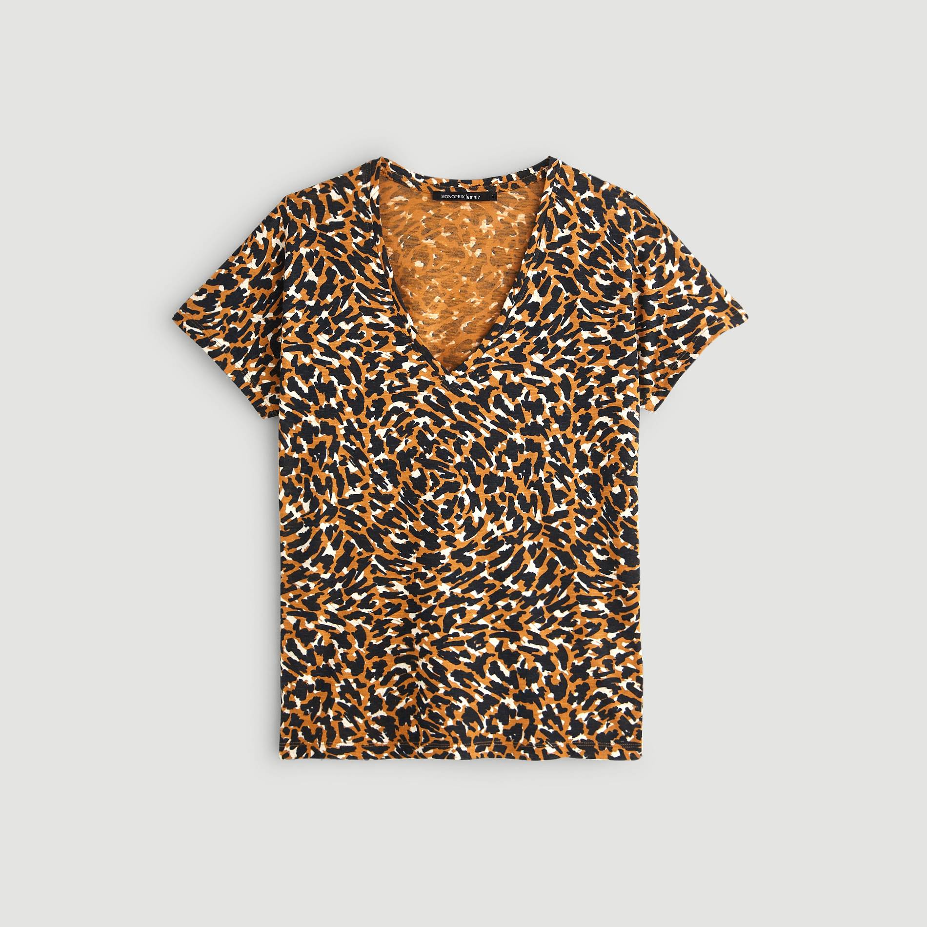 Tshirt manches courtes imprimé, Brun foncé, large image number 2