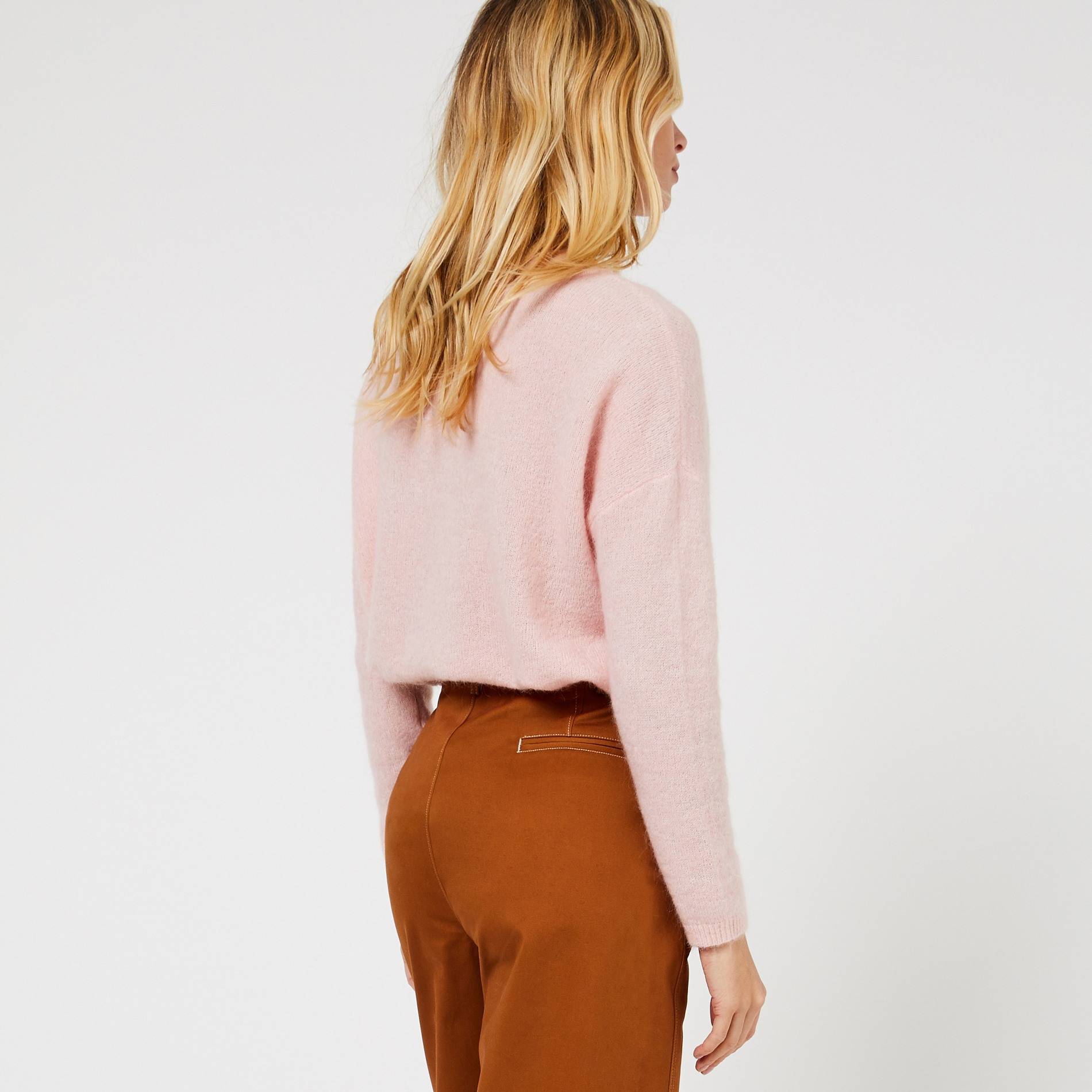 Pull loose contenant du mohair, Framboise, large image number 1