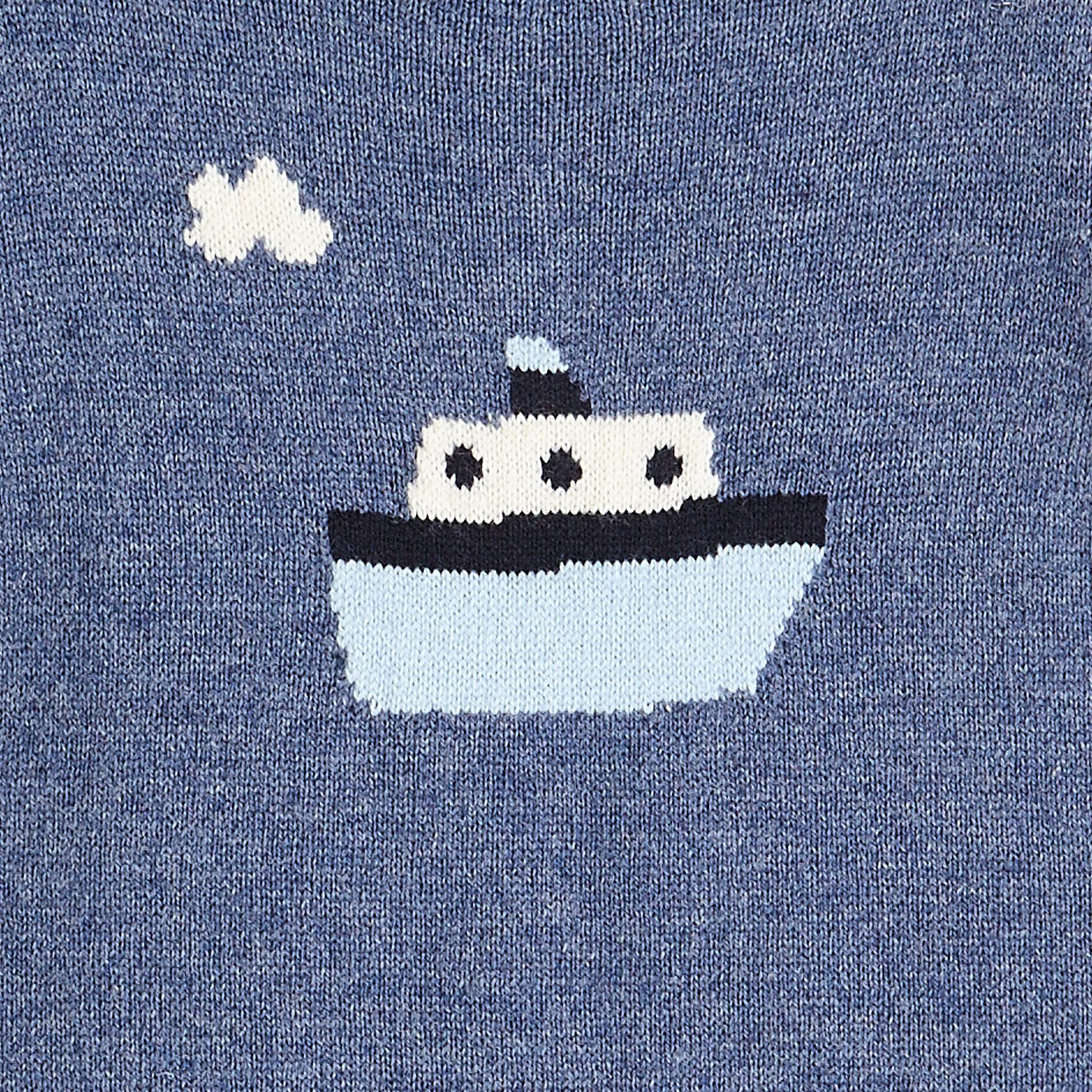 Combinaison  motif, Indigo, large image number 2