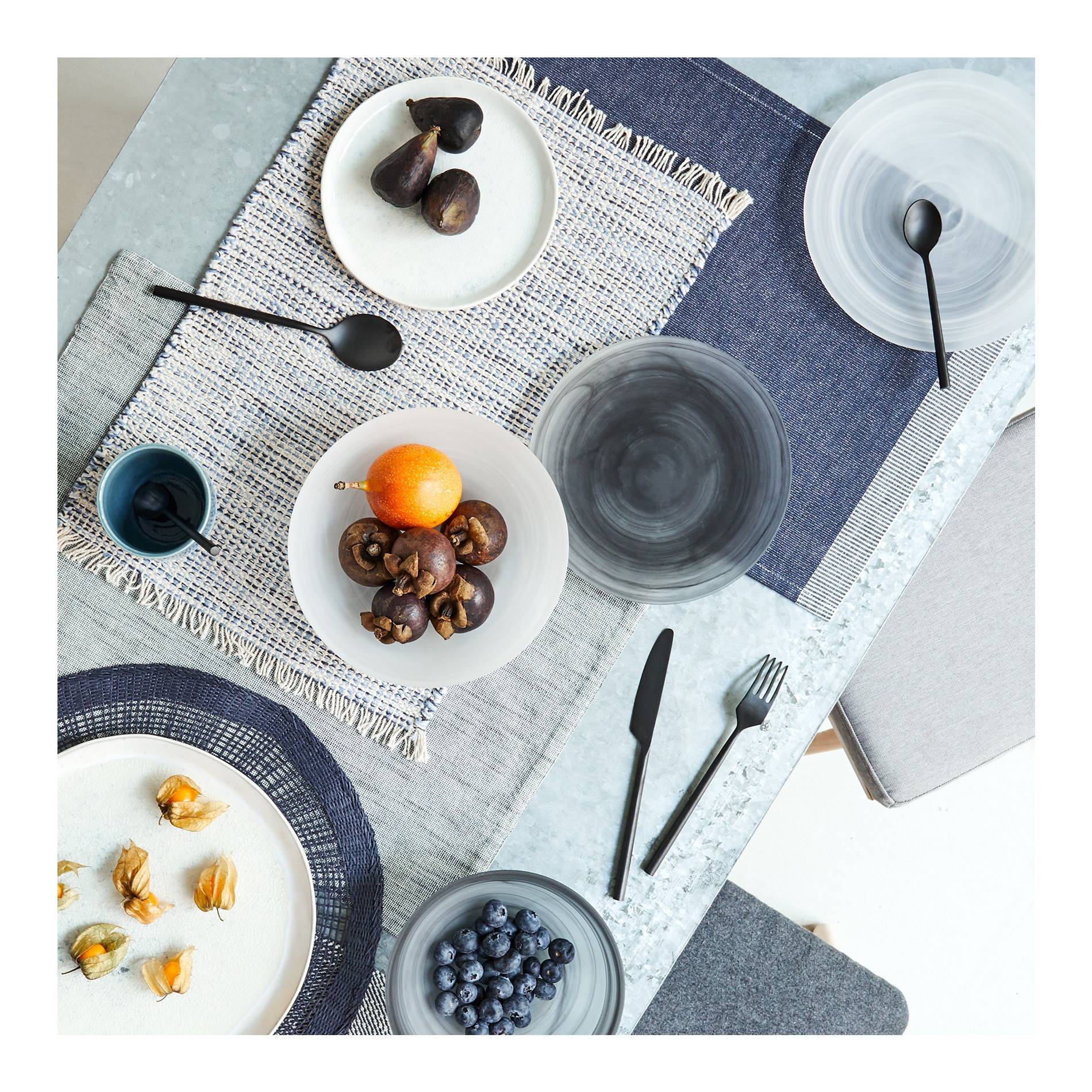Set de table chiné, Gris anthracite, large image number 2
