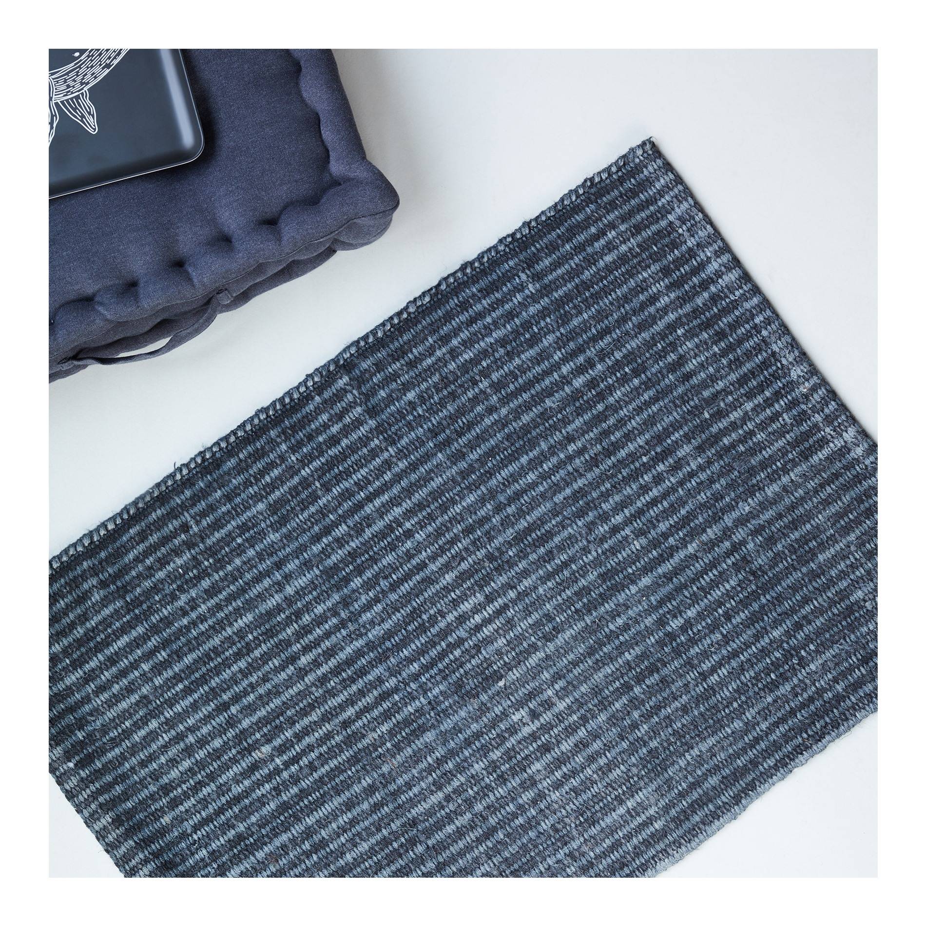Tapis rectangle en jute, Noir, large image number 0.0