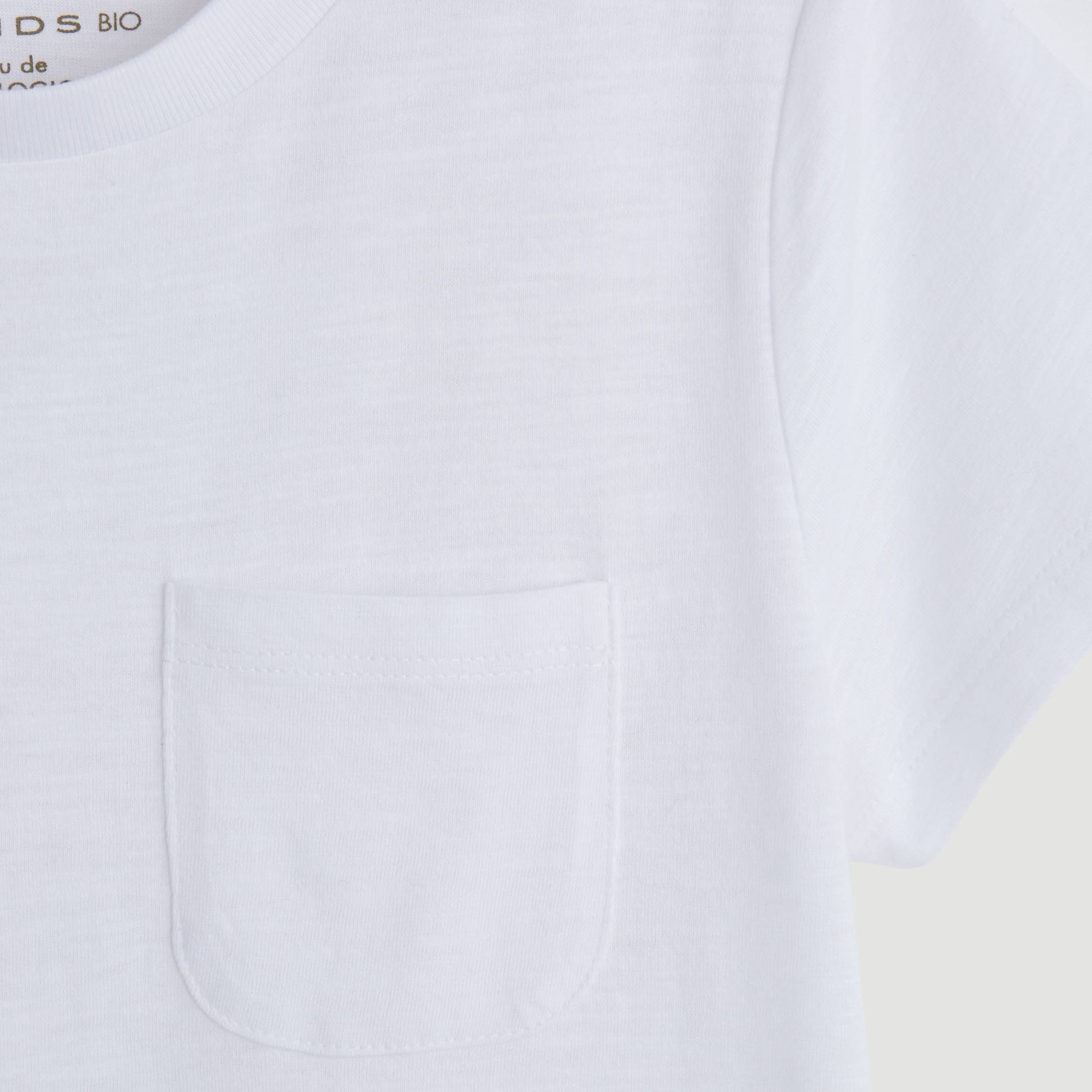 T-shirt manches courtes en coton BIO, Blanc, large image number 2.0