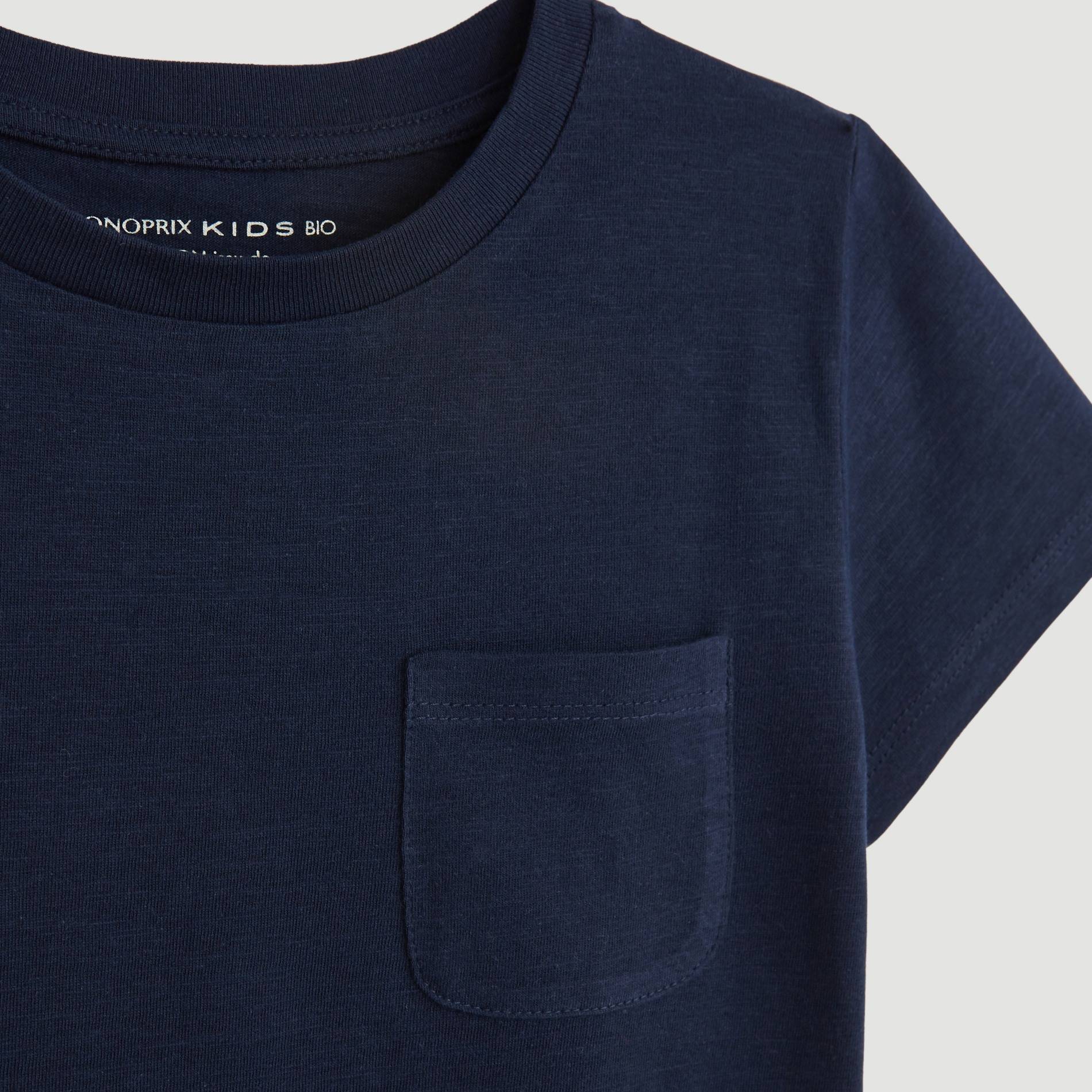 T-shirt manches courtes en coton BIO, Bleu marine, large image number 2.0