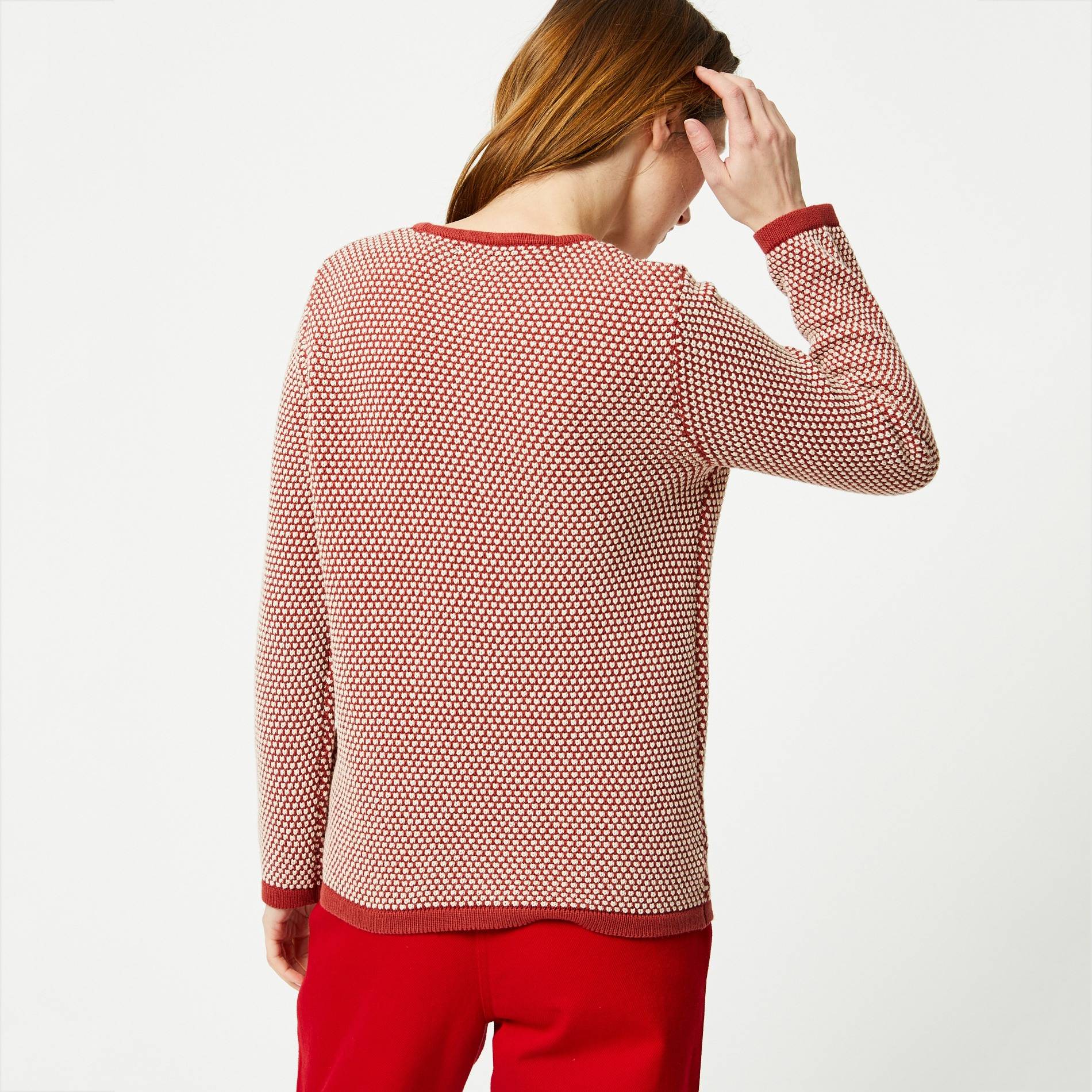Pull en coton en point fantaisie, Brun, large image number 1
