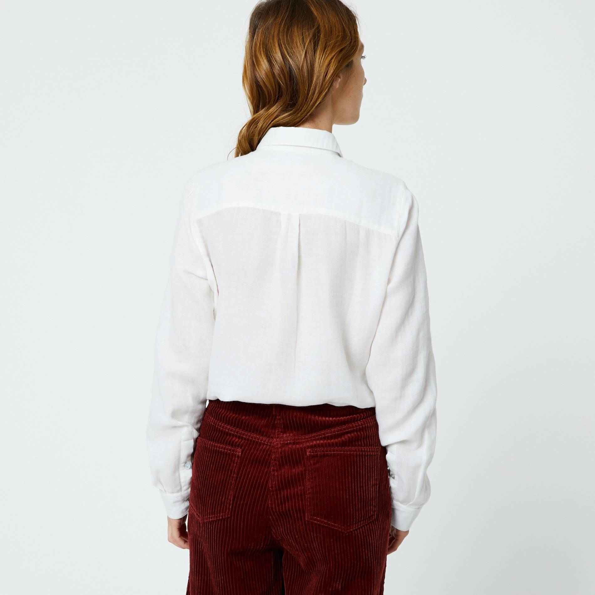 Chemise manches longues en coton bio, Ecru, large image number 1.0
