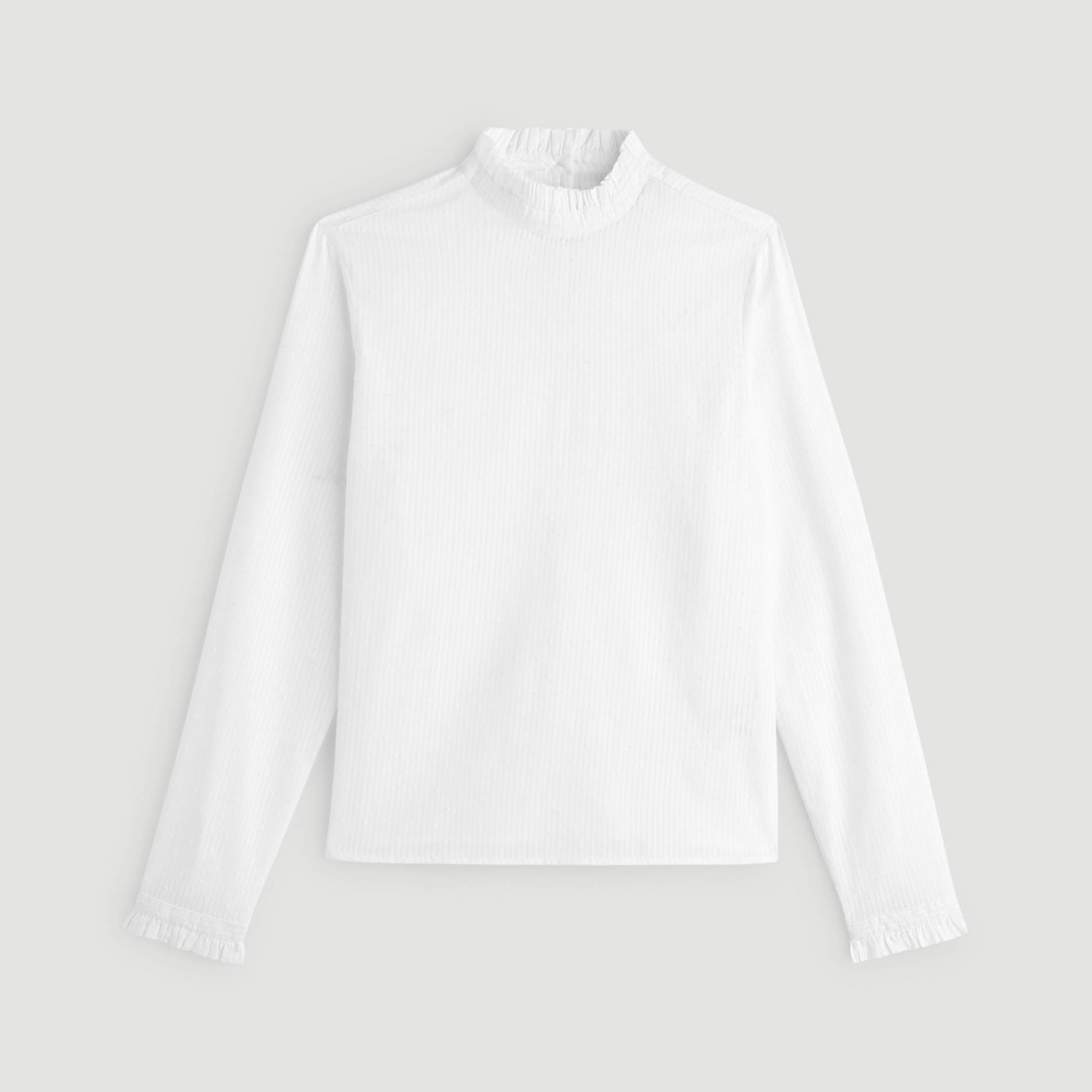 Blouse en coton à plumetis, Blanc, large image number 2