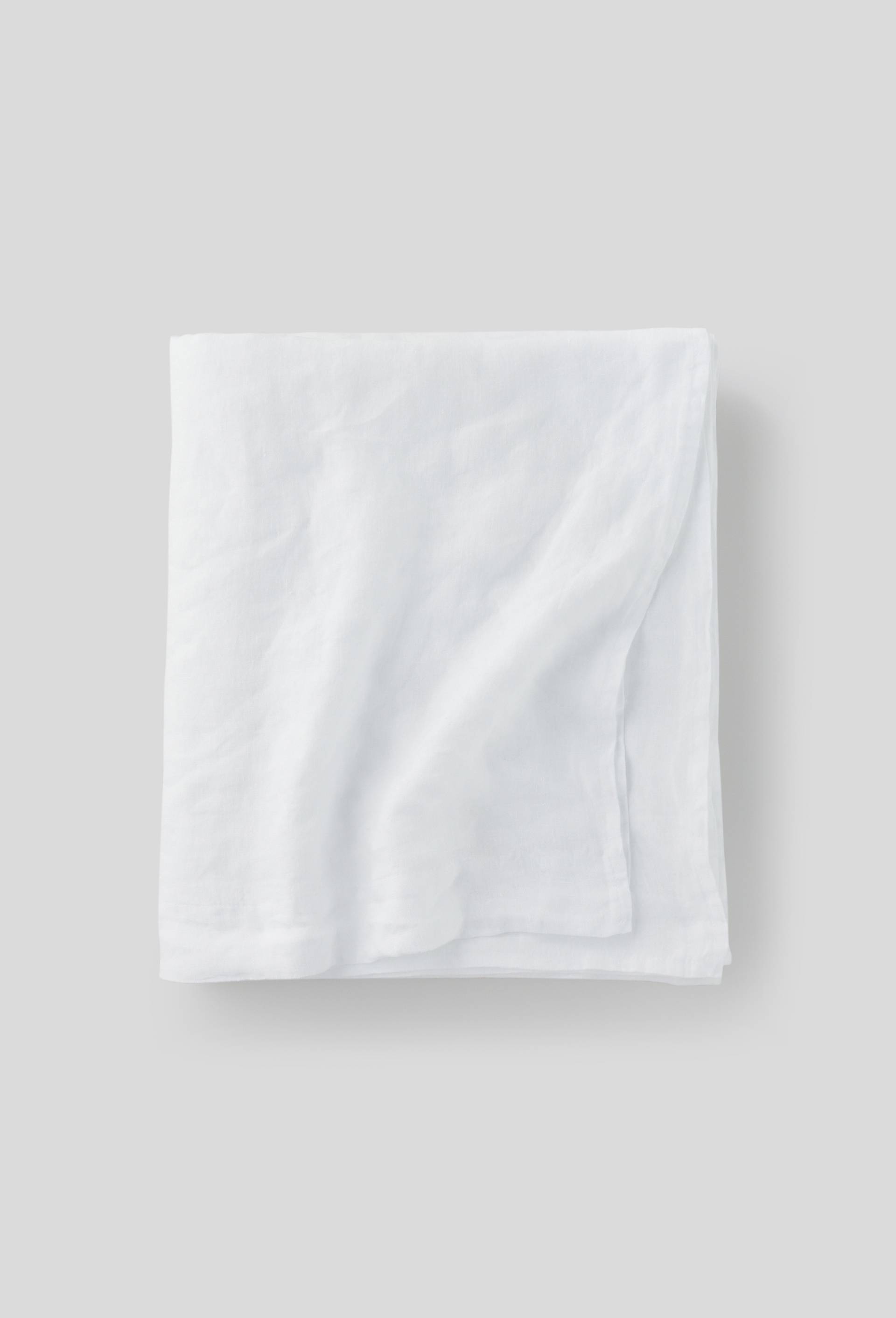 Drap plat, 100% pur lin lavé, Blanc, large image number 0.0
