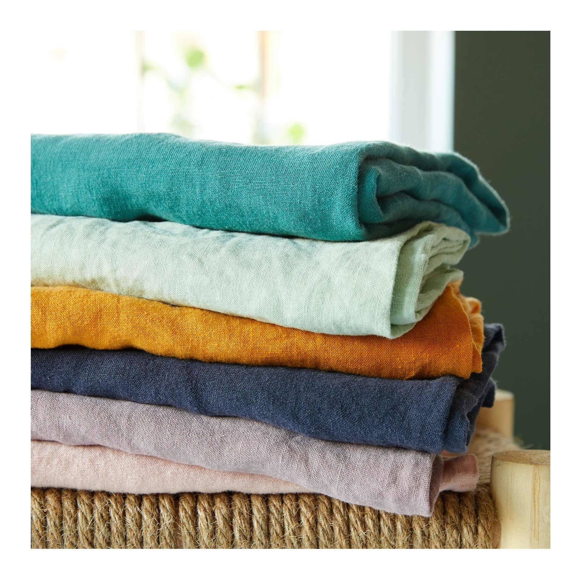 Drap housse, 140x190cm, blanc, 100% pur lin lavé, Gris foncé, large image number 2.0