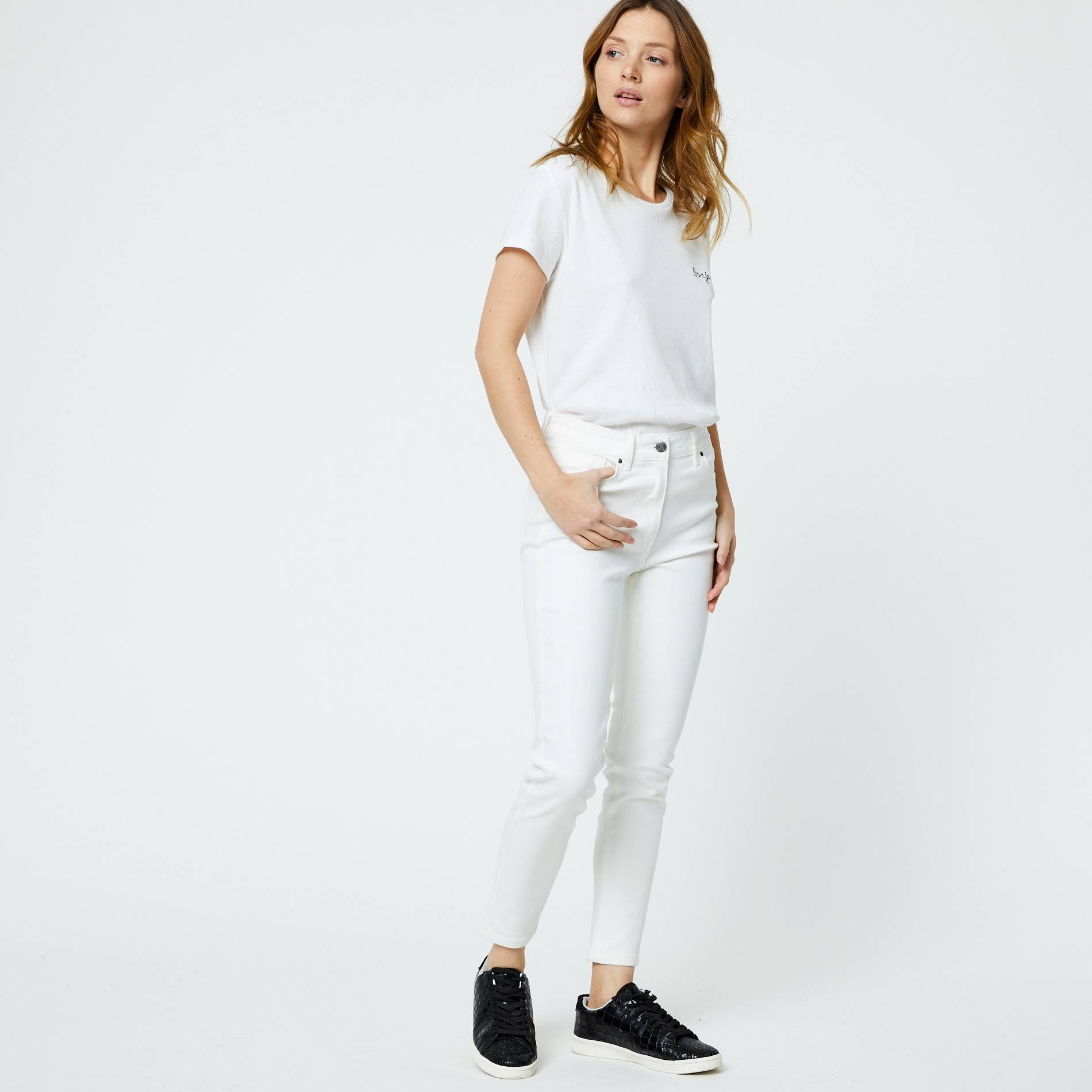 Jean skinny écru, Ecru, large image number 0