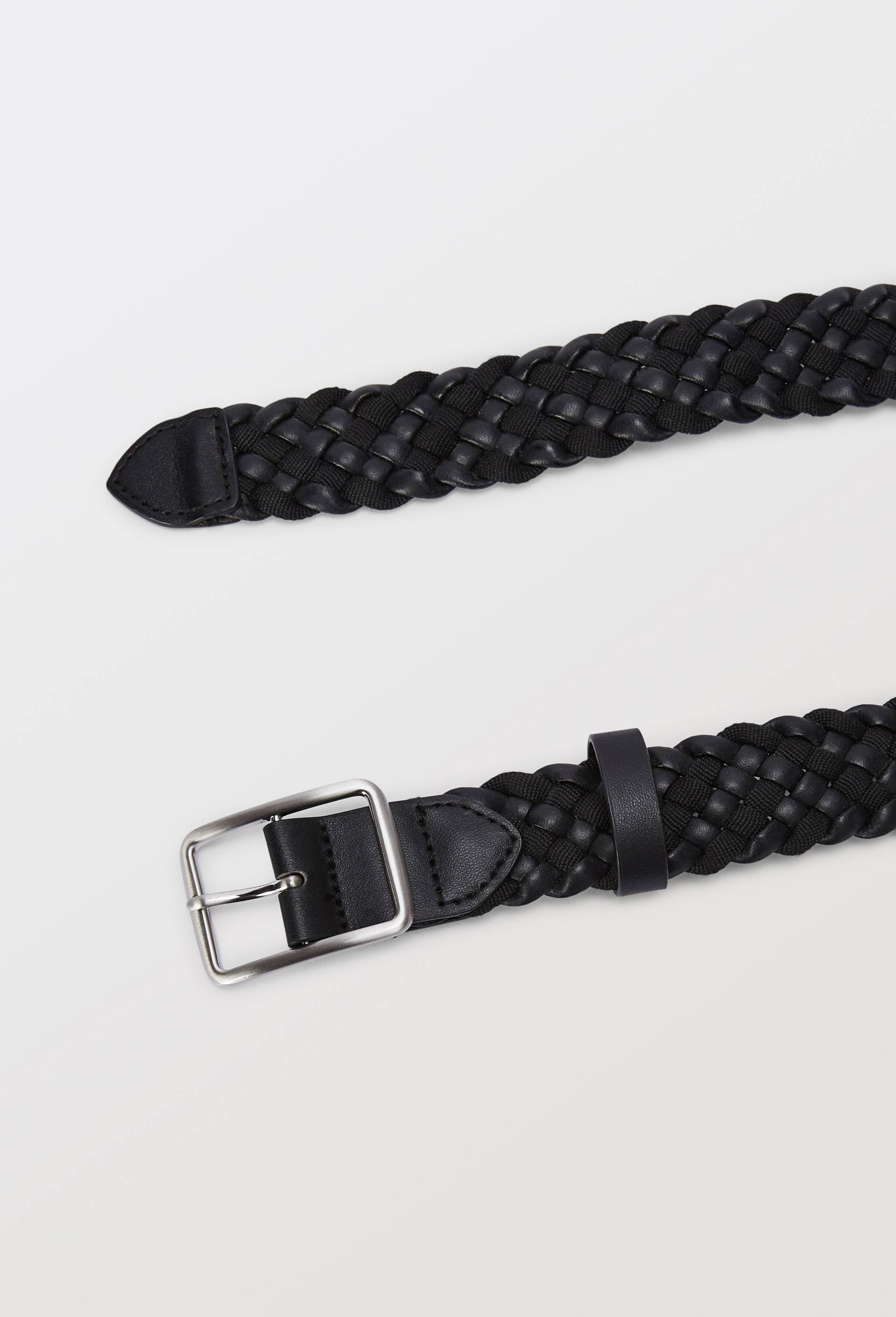 Ceinture tressée 3 cm, Noir, large image number 1