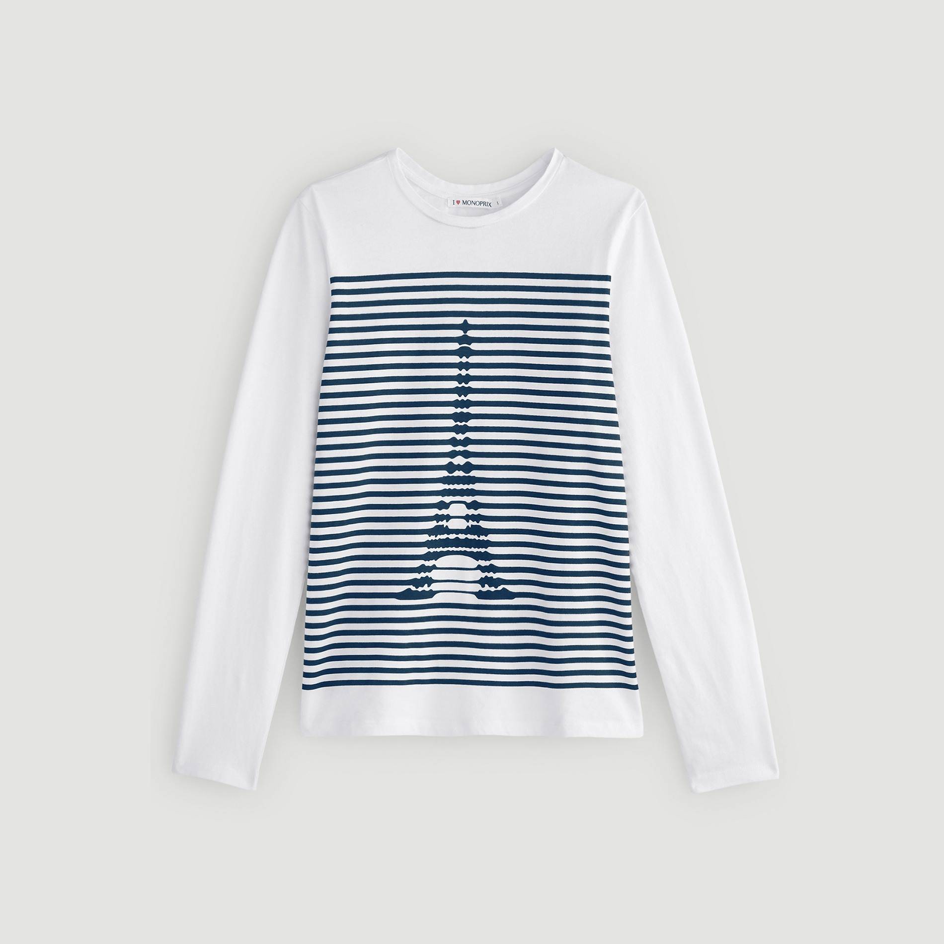 Tshirt manches longues rayé, Blanc, large image number 2