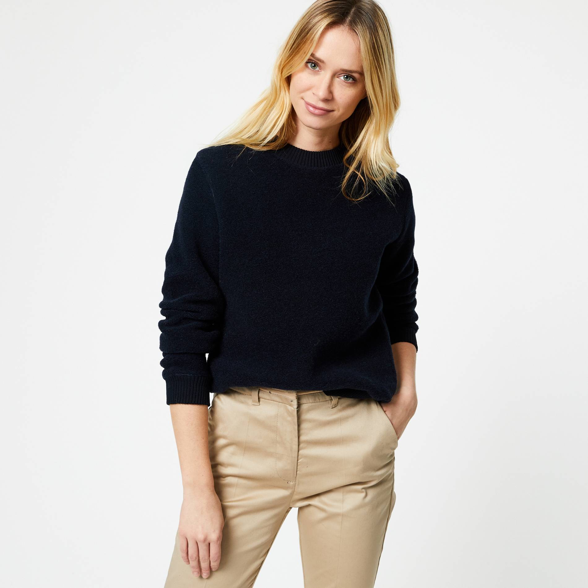 Pull contenant de la laine, Bleu marine, large image number 0