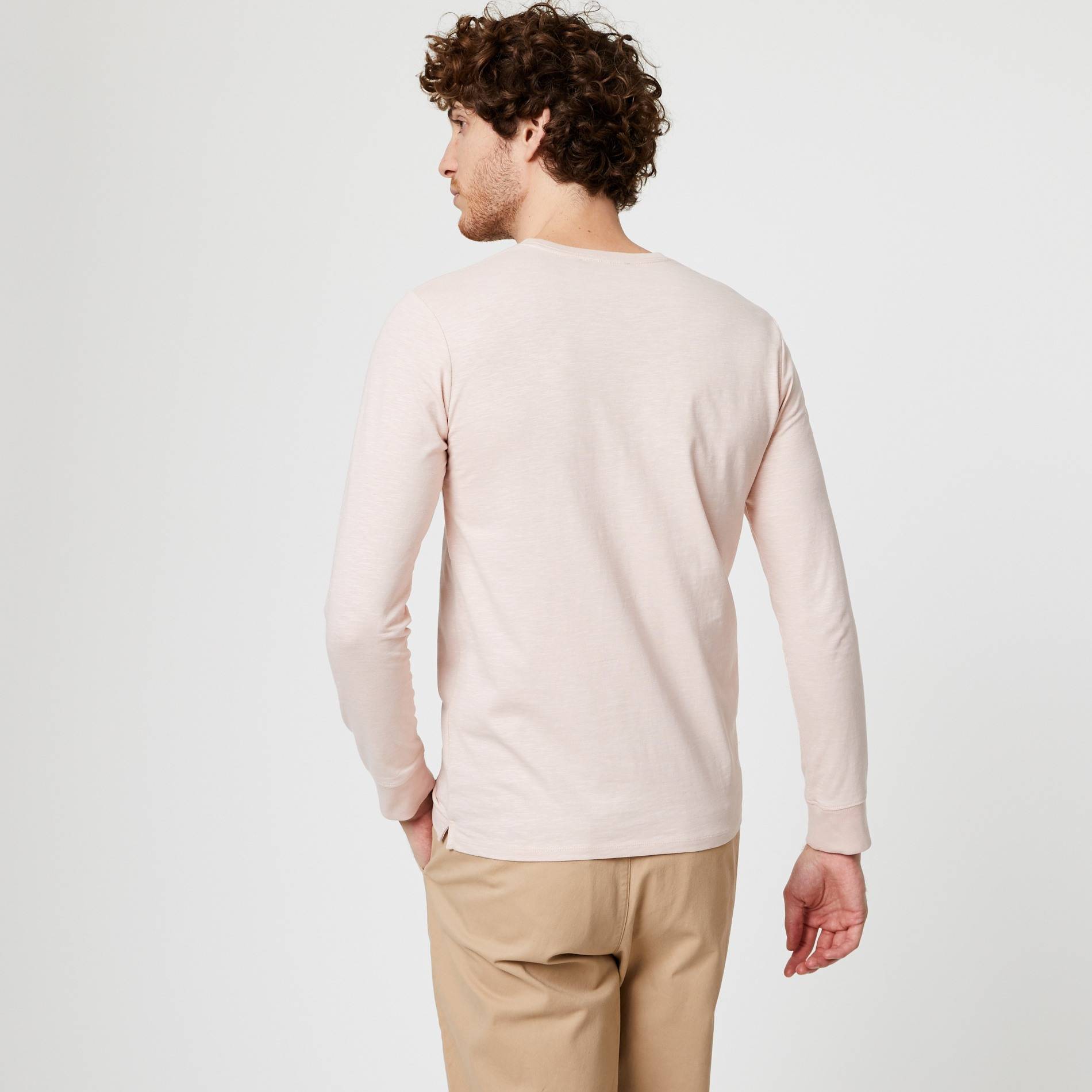 T-shirt manches longues slub, Framboise, large image number 1