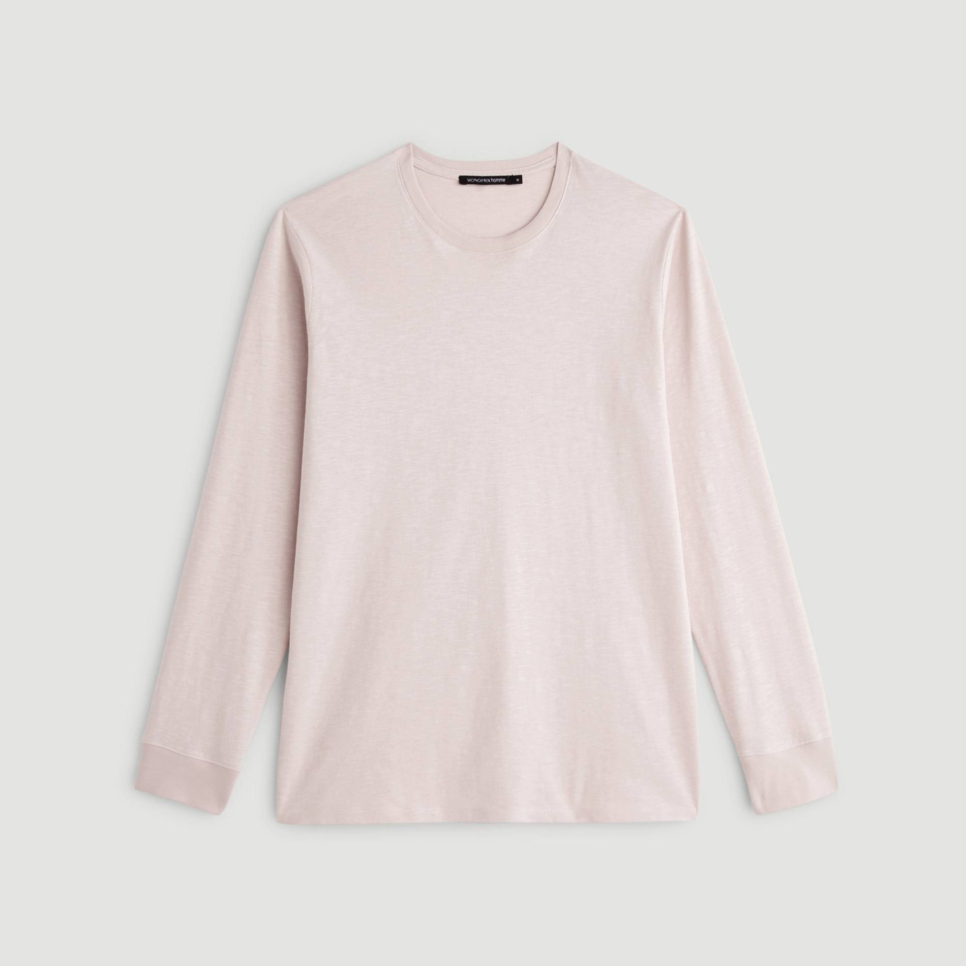T-shirt manches longues slub, Framboise, large image number 2