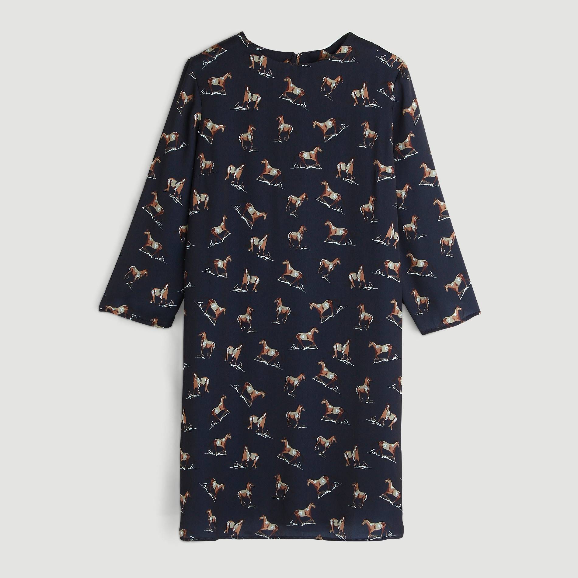 Robe imprimée chevaux, Indigo, large image number 2