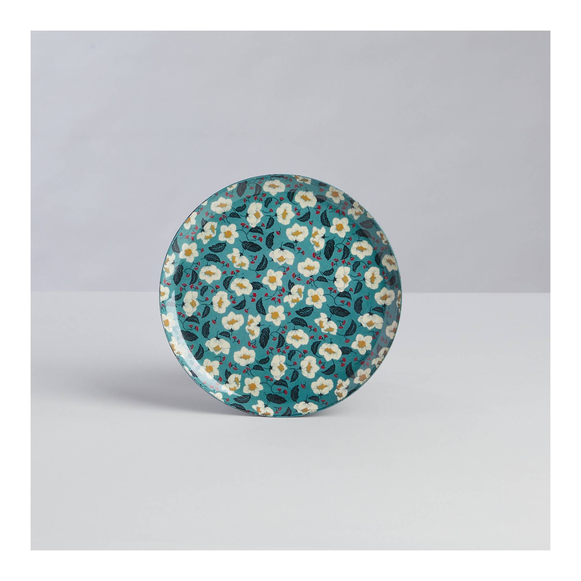 Plateau rond en métal, petit modèle, Bleu marine, large image number 1